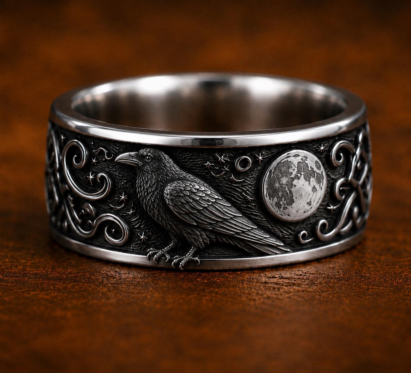 Viking Thor's Hammer Ring - Sterling Silver Hammer of Thor Ring, Viking Mjolnir Band, Norse