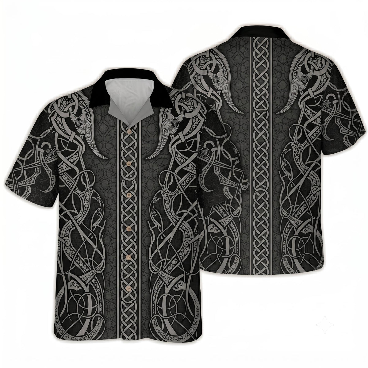 Viking Rune T-Shirt - Runer Viking Dark Tribal Pattern Grunge Men's Polo Shirt S-5XL