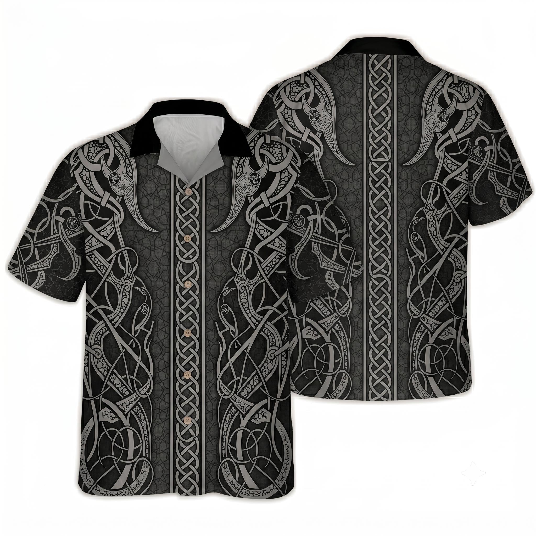 Viking Rune T-Shirt - Runer Viking Dark Tribal Pattern Grunge Men's Polo Shirt S-5XL