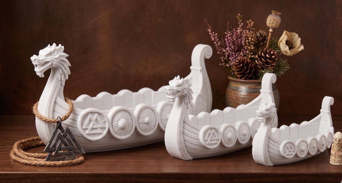 Viking Longship Home Decor - Viking Longship Planter Set, Norse Succulent Pot in Small Medium Large