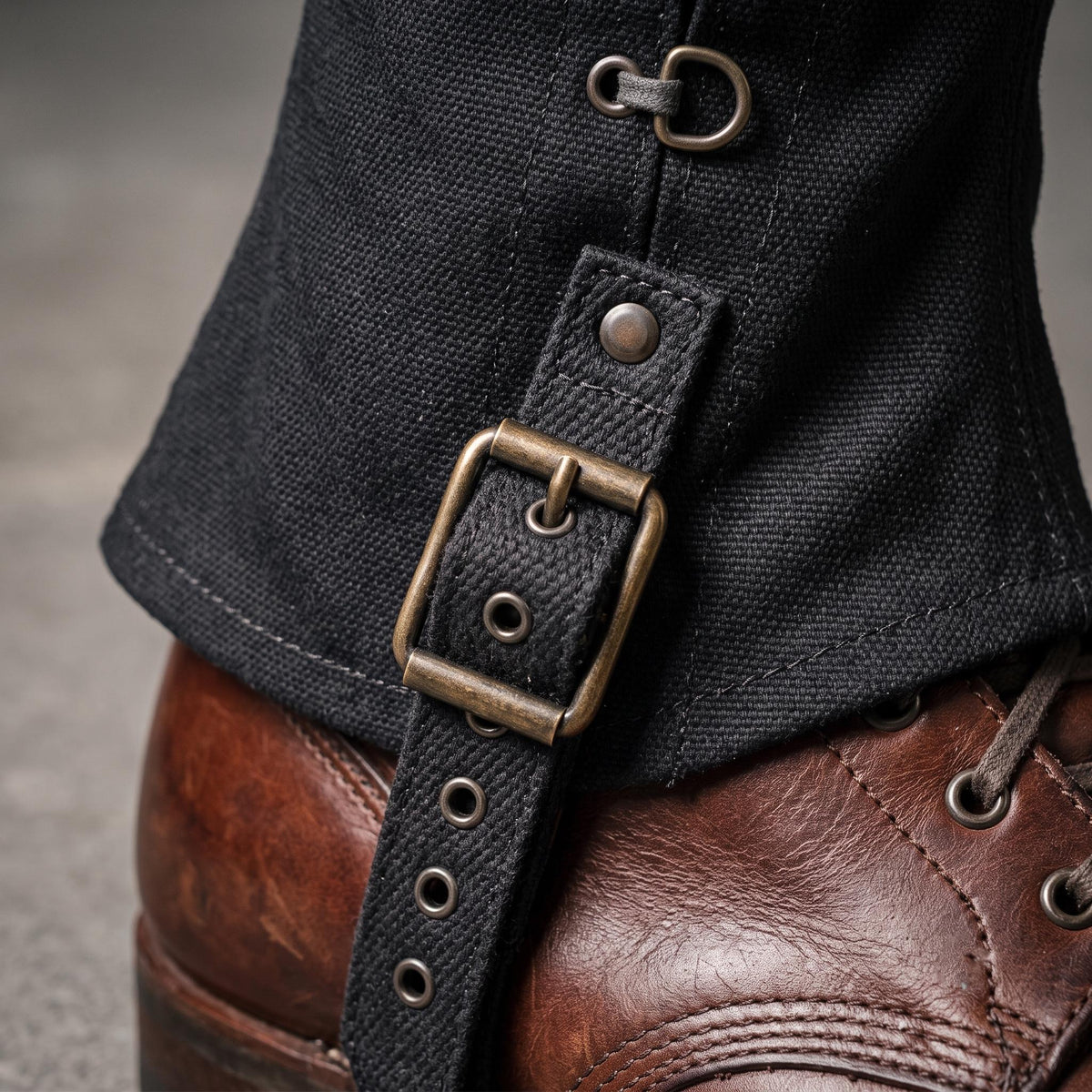 Viking Boots - Black Medieval Canvas Gaiters, Renaissance Leg Gaiters, Viking Spats, Pirate