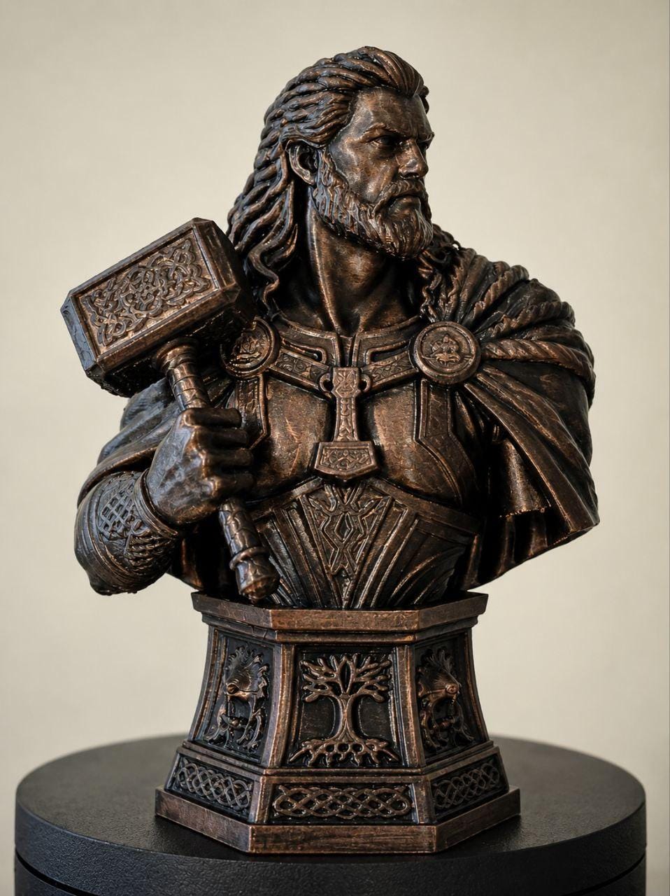 Viking Home Decor - Handmade Mini Bronze Viking Statue - Retro Desktop Decoration, Gothic Small