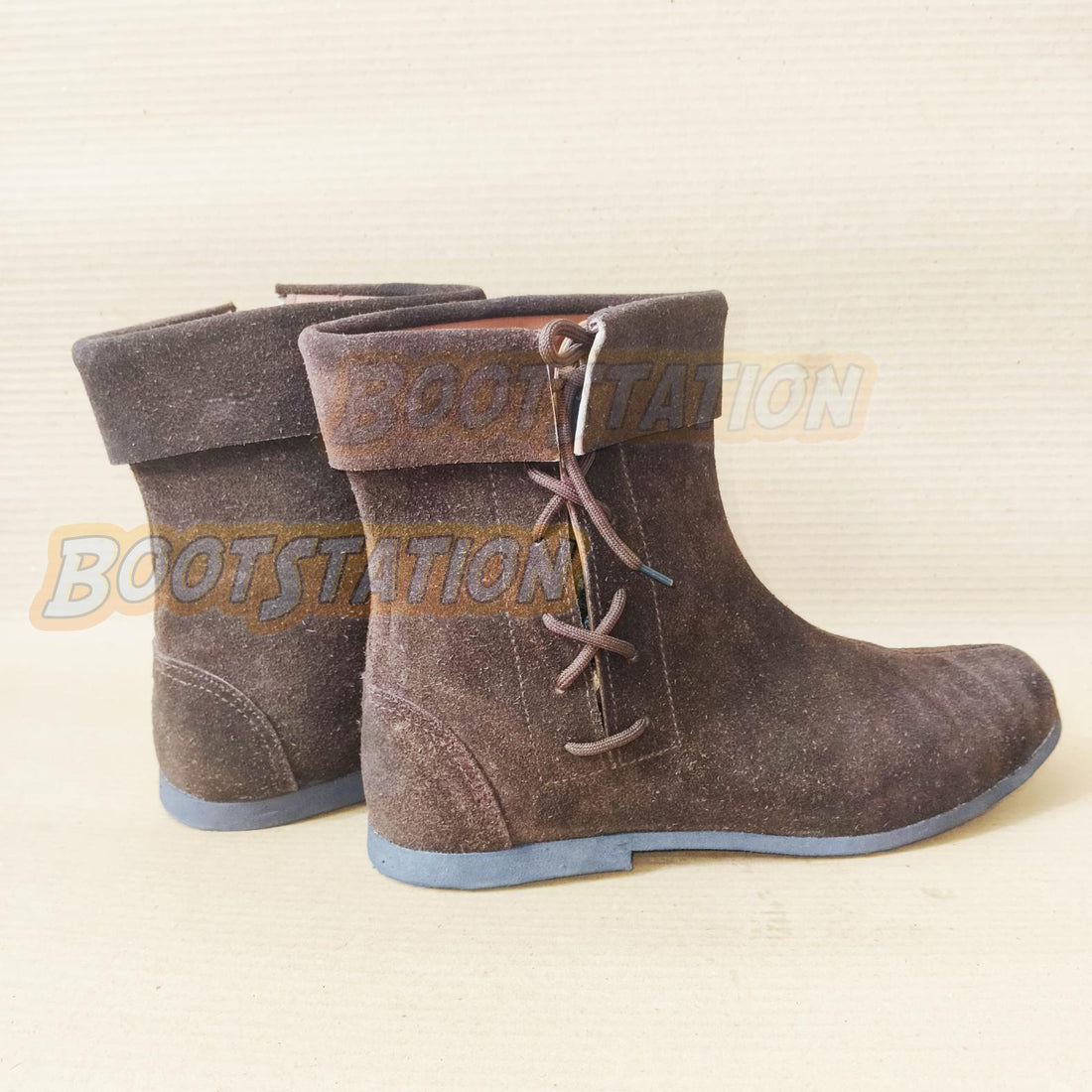 Viking Boots - Handmade Medieval Suede Leather Boots, Renaissance Faire Ankle Boot, Vikings LARP