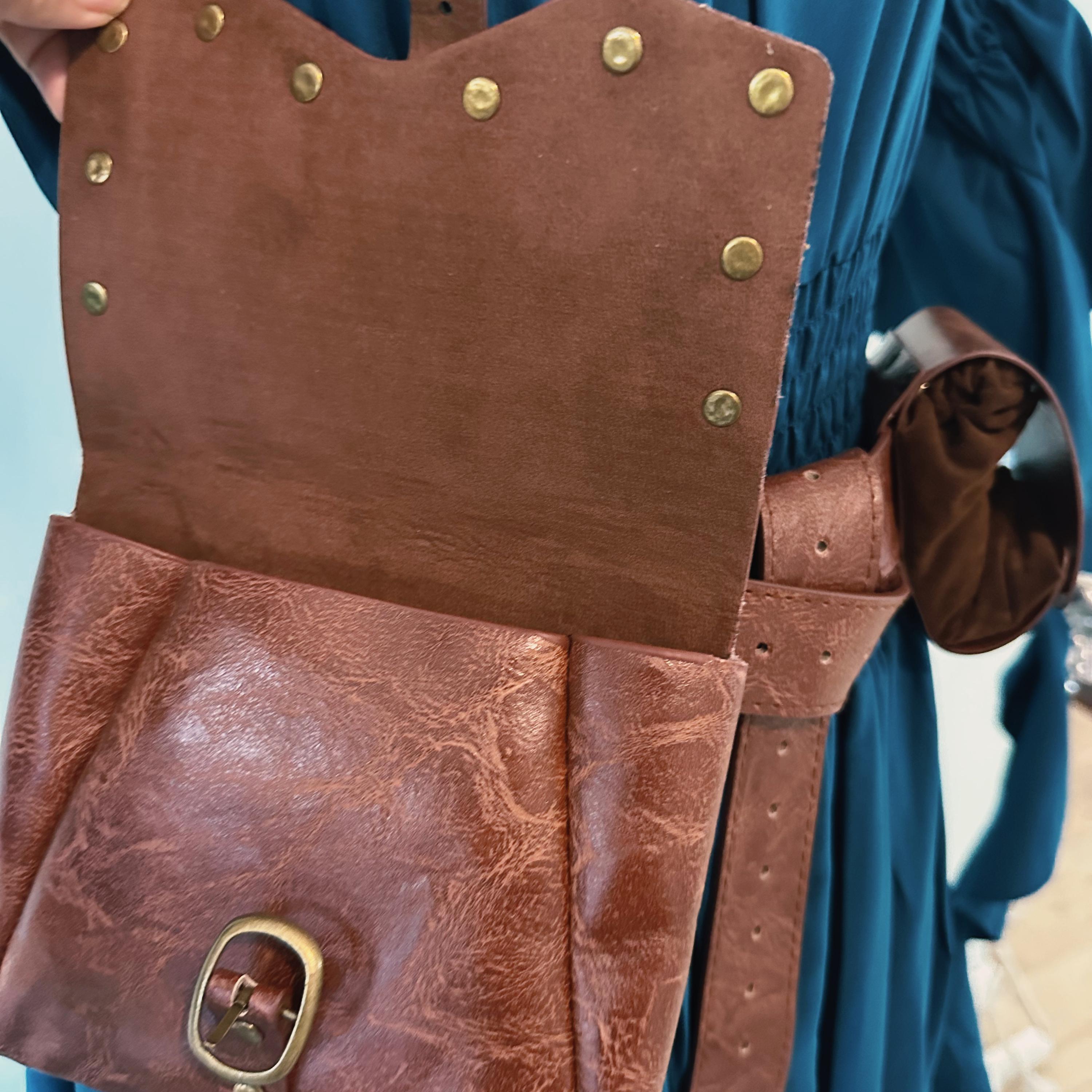 Viking Vegvisir Compass Costume & LARP - 3-Piece Medieval Belt & Pouch Set -Norse Vegvisir Rune