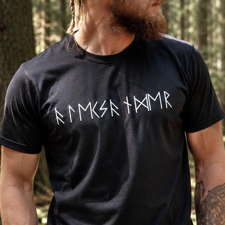 Viking Valhalla T-Shirt - Men's Viking Valhalla T-shirt, Norse Fire Warrior T-shirt, Dark Fantasy