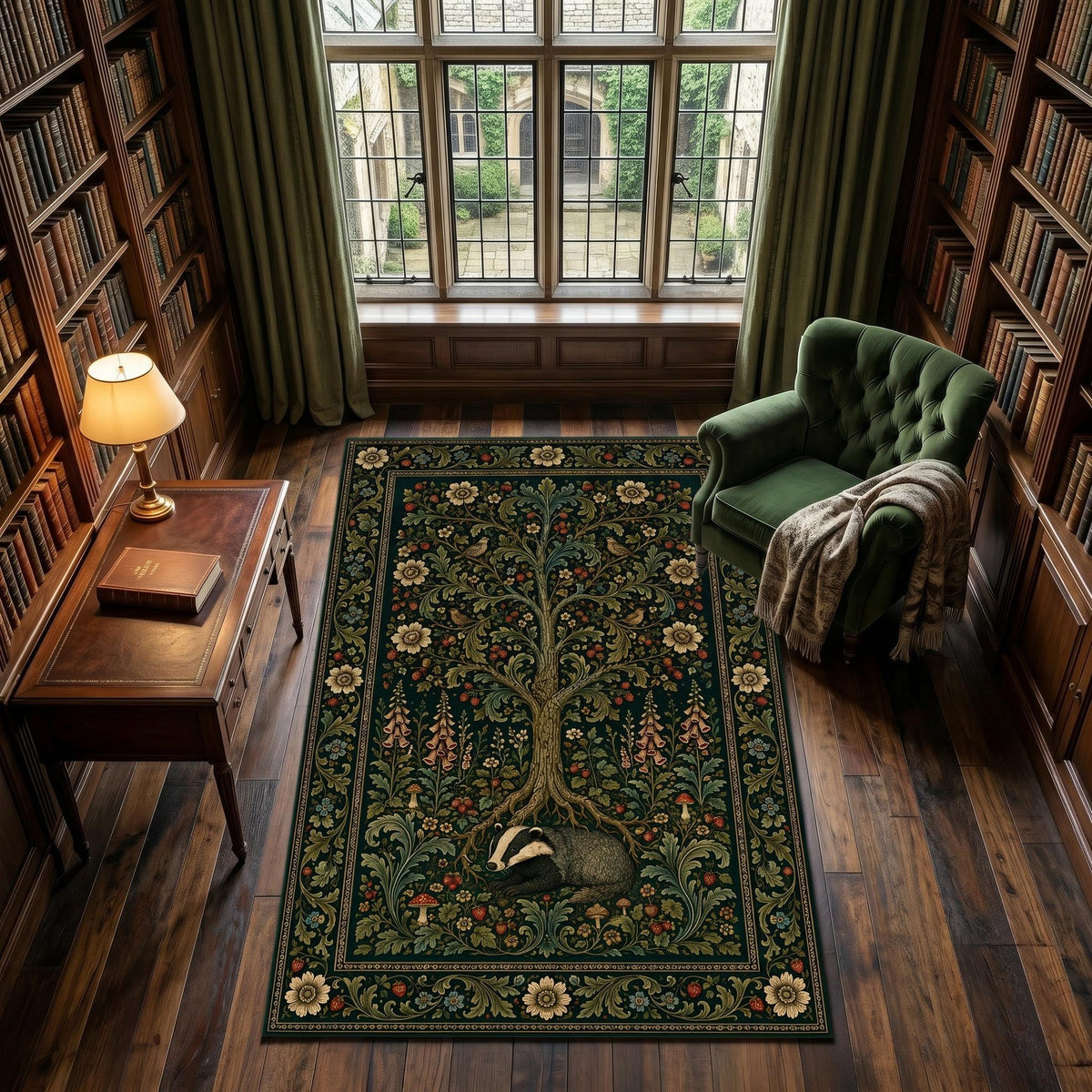Viking Yggdrasil Tree of Life Rug - Yggdrasil Tree of Life Rug, Nordic Mythology Rug, Viking Runes