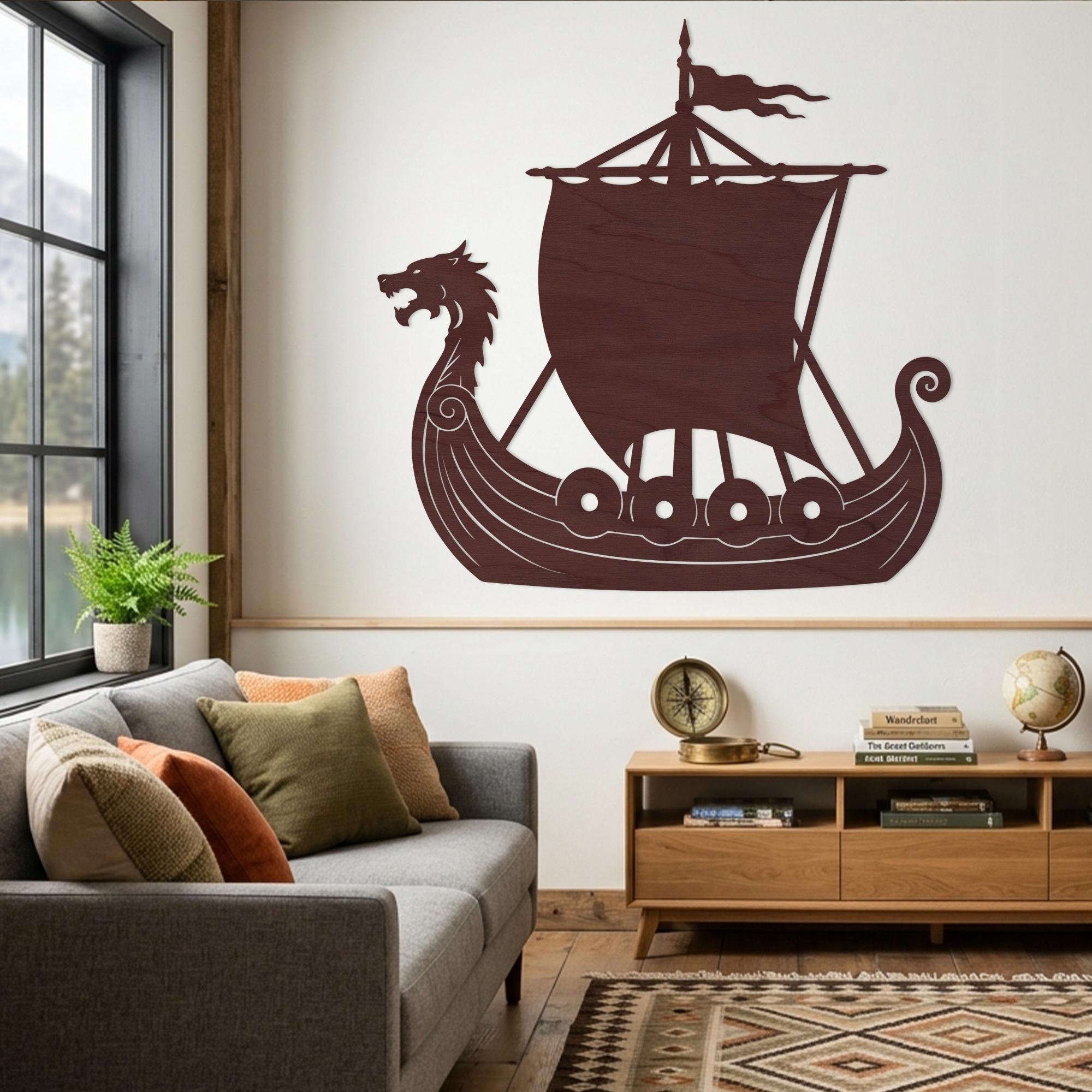 Viking Blanket - Viking Ship Wall Art, Nordic Ship Wall Art, Viking Ship Wall Decor, Viking Ship