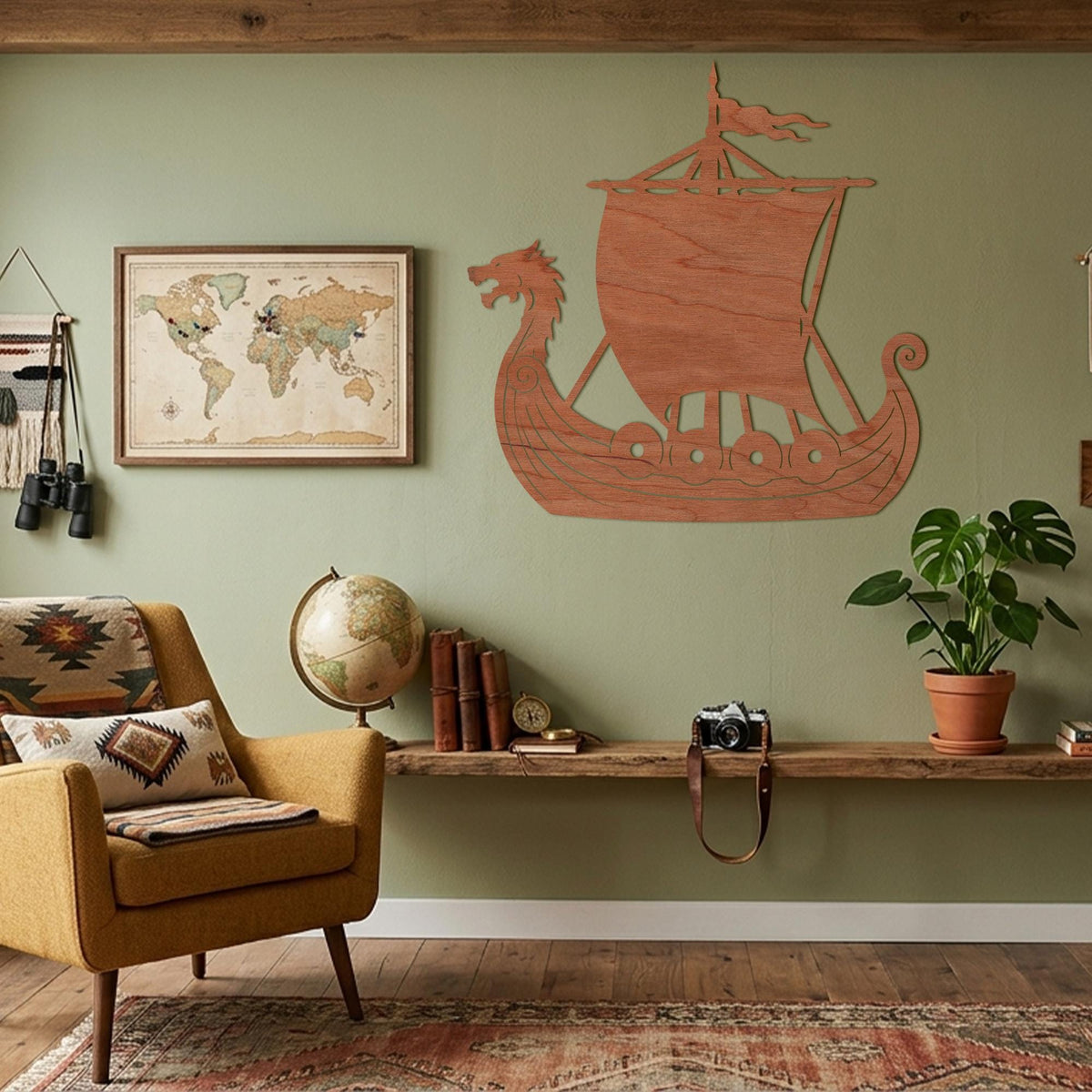 Viking Blanket - Viking Ship Wall Art, Nordic Ship Wall Art, Viking Ship Wall Decor, Viking Ship