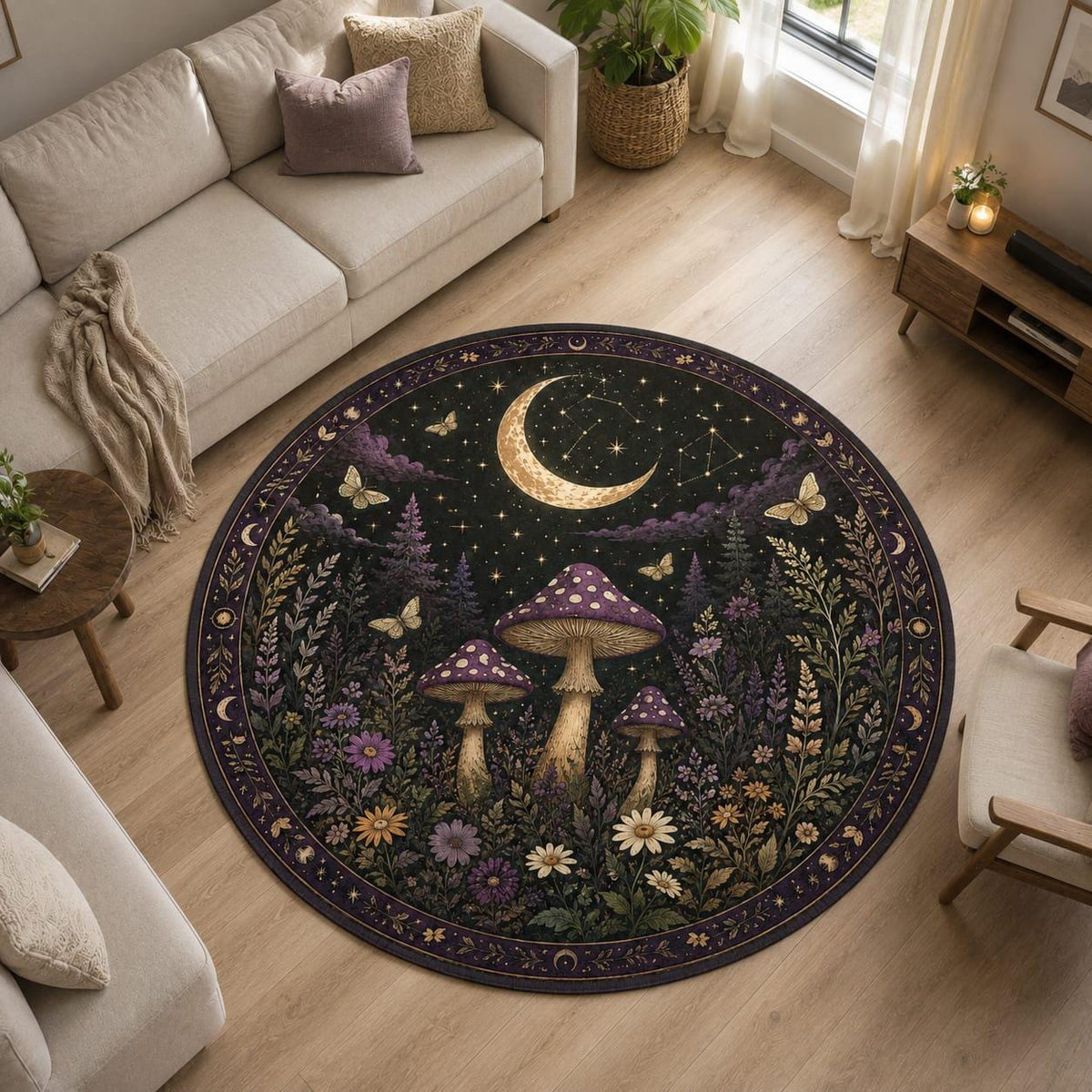 Viking Wolf Rug - Celtic Wolf Knot Rug Viking Nordic Symbol Art Carpet Dark Mythic Tribal Decor