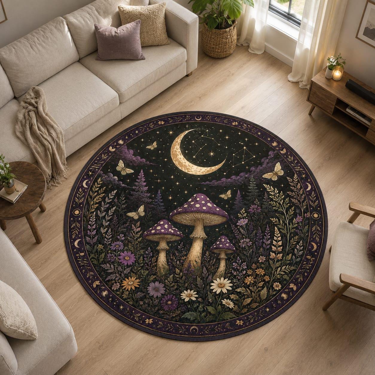 Viking Wolf Rug - Celtic Wolf Knot Rug Viking Nordic Symbol Art Carpet Dark Mythic Tribal Decor