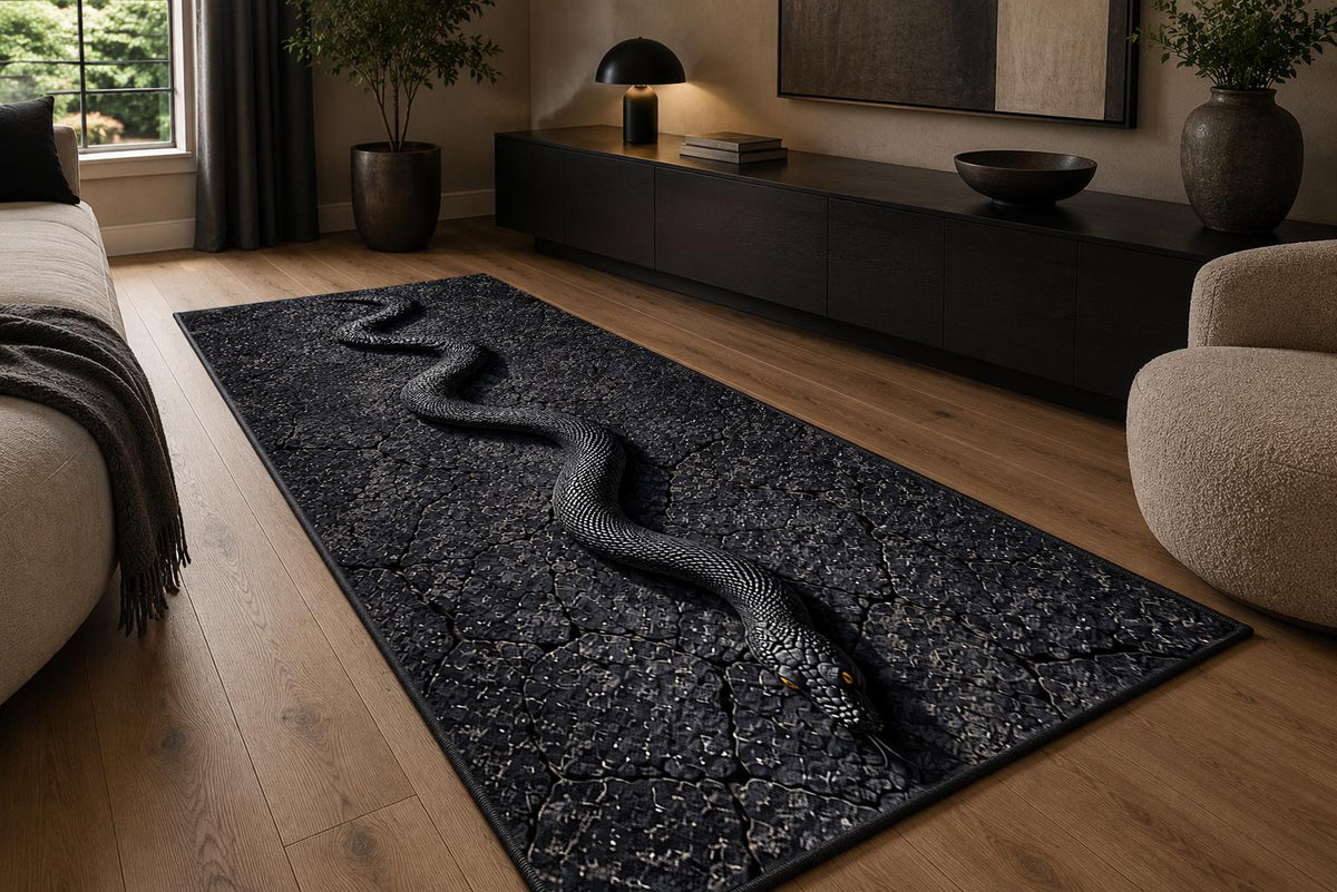 Viking Raven Rug - Viking Norse Mythology Rug, Raven Tree of Life, Nordic Ship Design, Celtic Knot