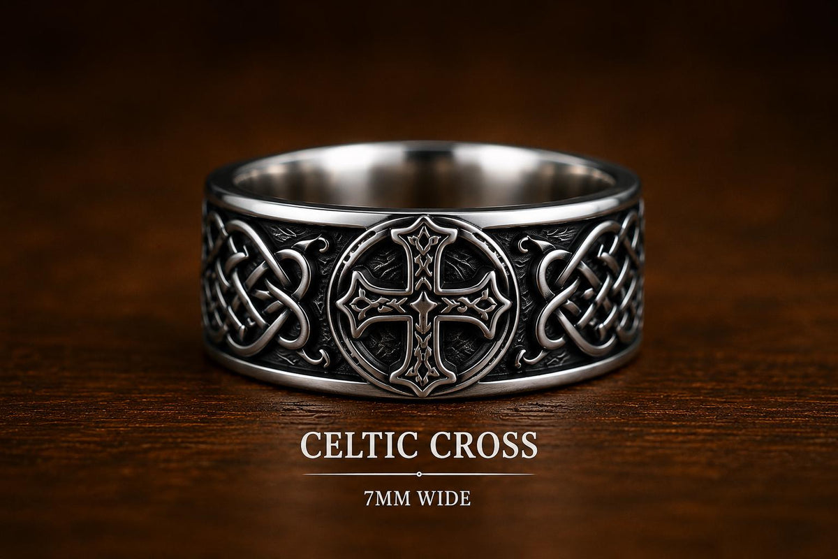 Viking Thor's Hammer Ring - Sterling Silver Hammer of Thor Ring, Viking Mjolnir Band, Norse