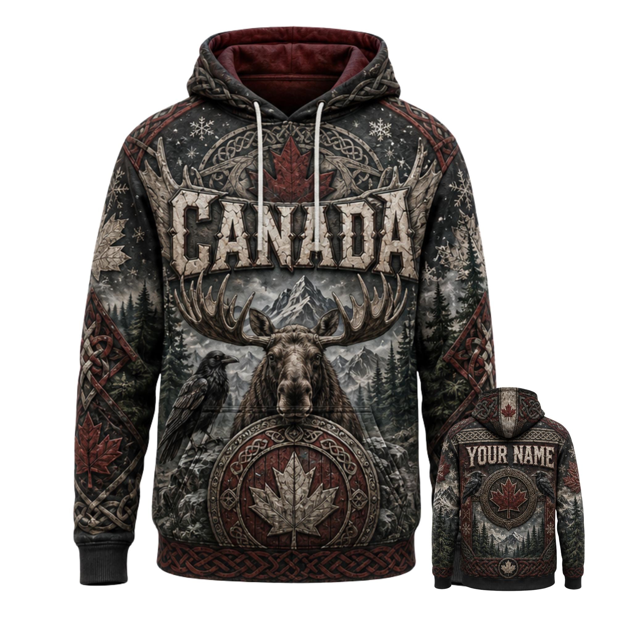 Viking Valknut Hoodie - Viking Runes Hoodie with Vegvisir Compass, Valknut Symbols, Norse Mythology