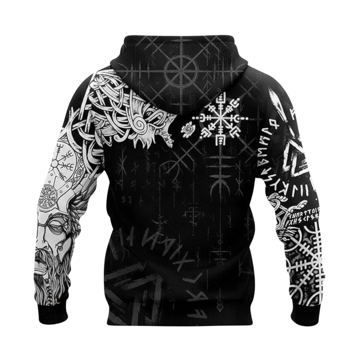 Viking Wolf Hoodie - Viking Zip Hoodie, Norse Wolf 3D Hoodie, Custom Name Midweight Jacket Gift