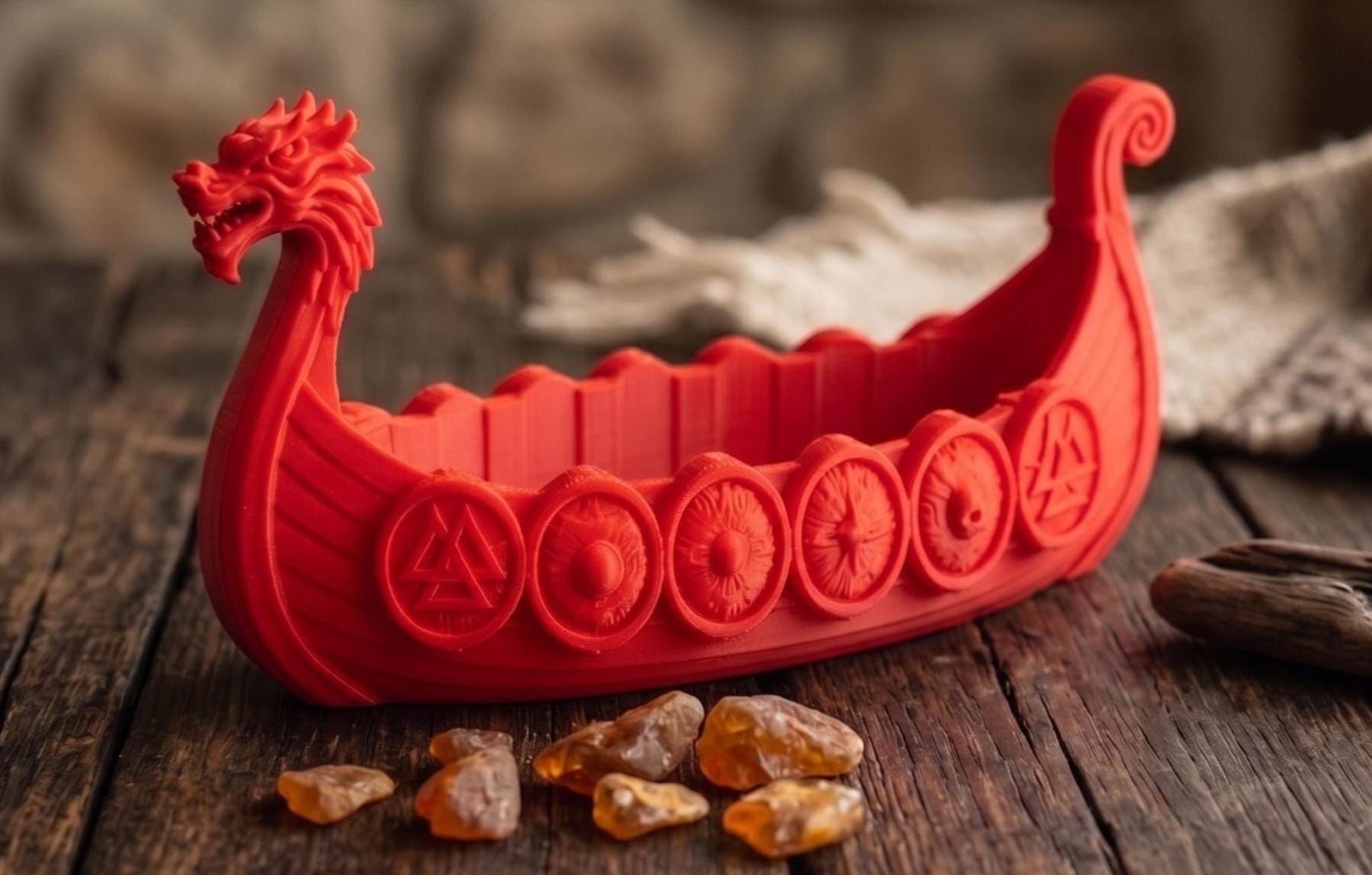 Viking Longship Home Decor - Viking Longship Planter Set, Norse Succulent Pot in Small Medium Large