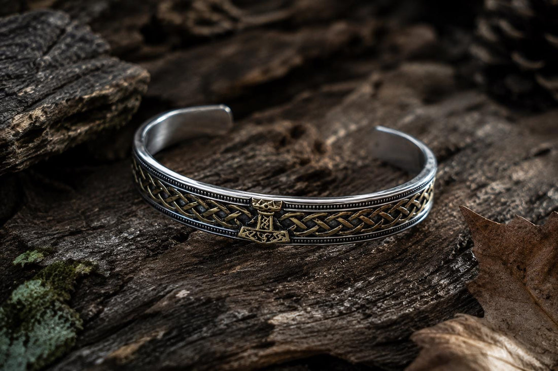 Viking Thor's Hammer Bracelet - Mjolnir Nordic bangle, viking jewelry, thor hammer bracelt, viking