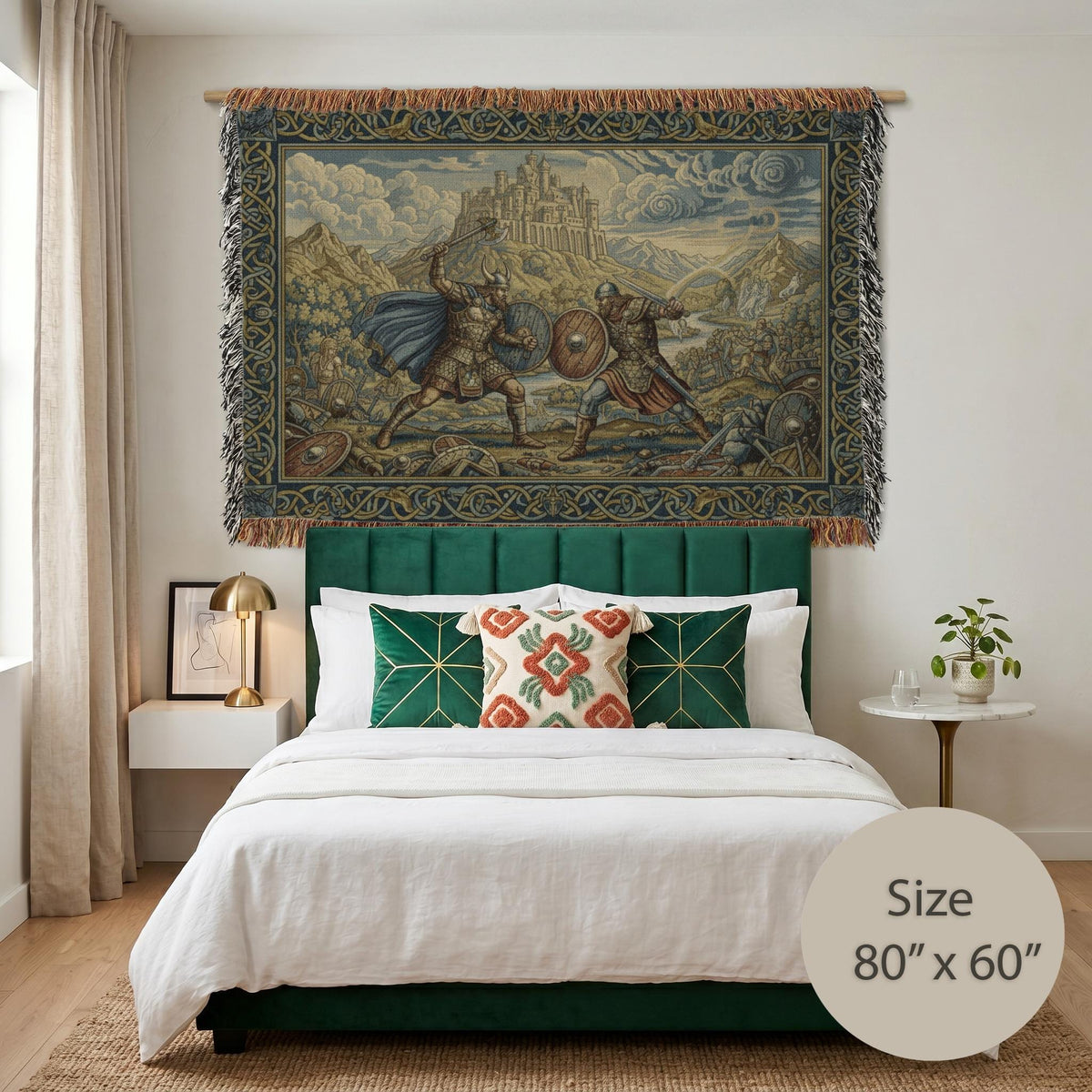 Viking Blanket - Norse Mythology Woven Blanket, Viking Gods Tapestry, Historic Nordic Art Throw