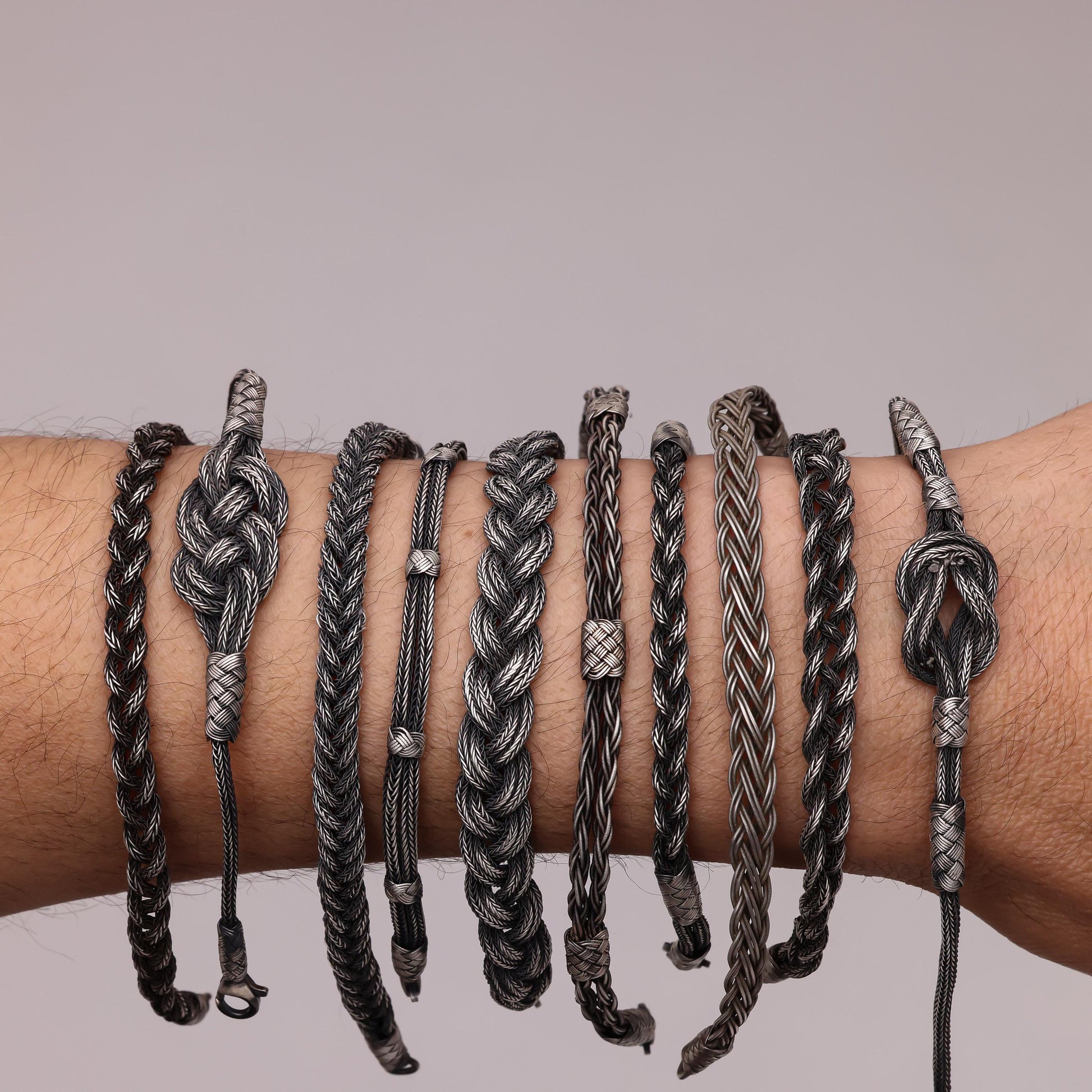 Viking Bracelet - 999 Sterling Silver Kazaziye Hand Braided Bracelet Men, Oxidized Woven Celtic