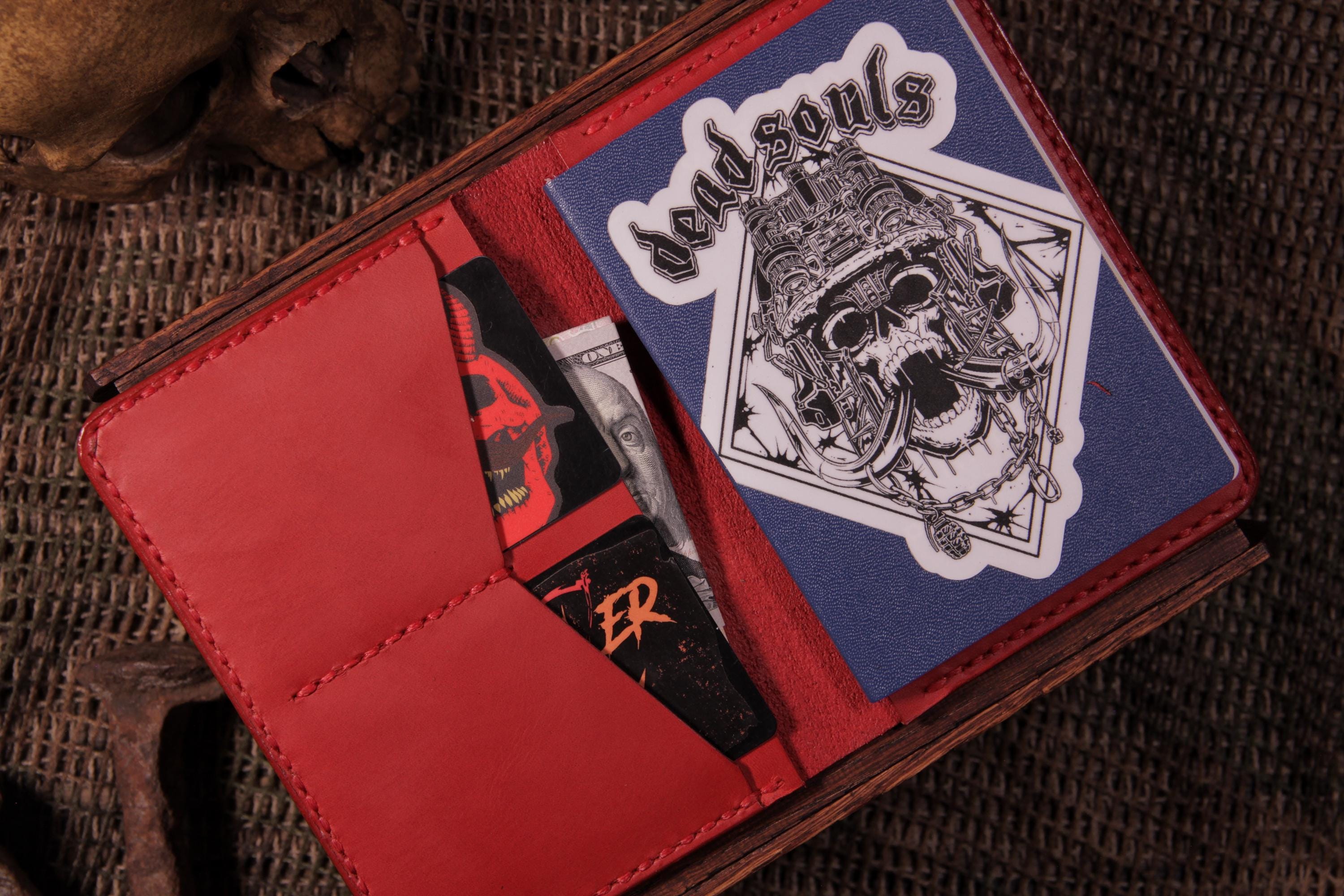 Viking Wolf Leather Accessory - Fenrir Leather Passport Cover: Personalized Viking Gift