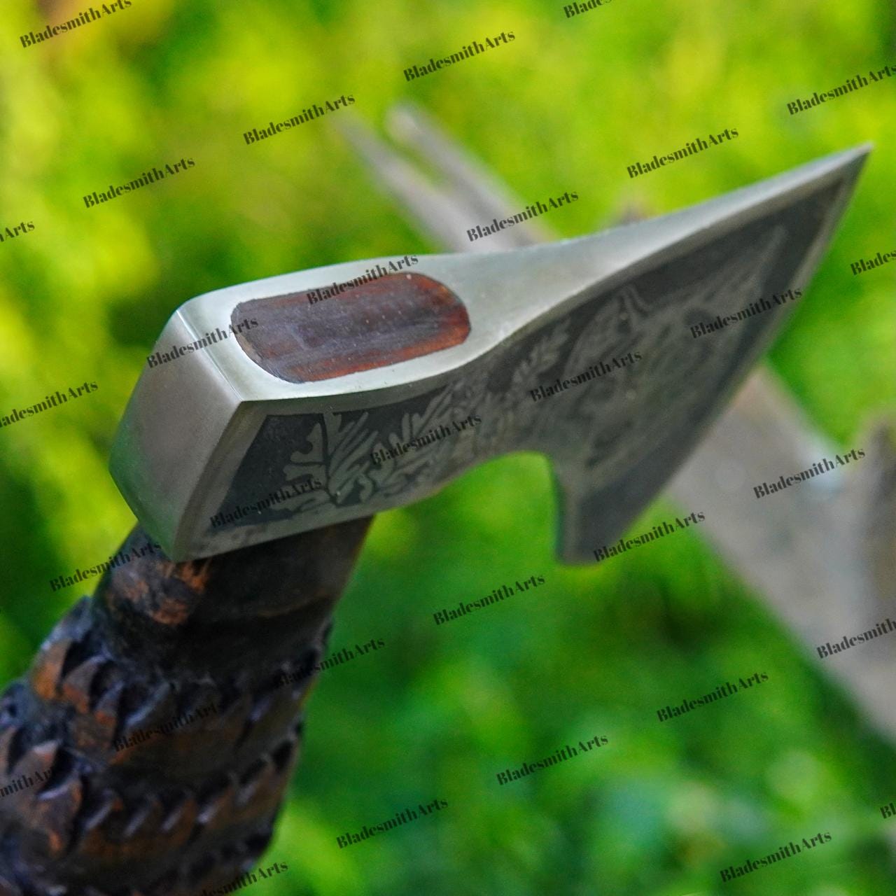 Viking Wolf Weapon Replica - Handmade Viking Raven Axe, Wolf Axe, Norse Hatchet, Medieval Axe