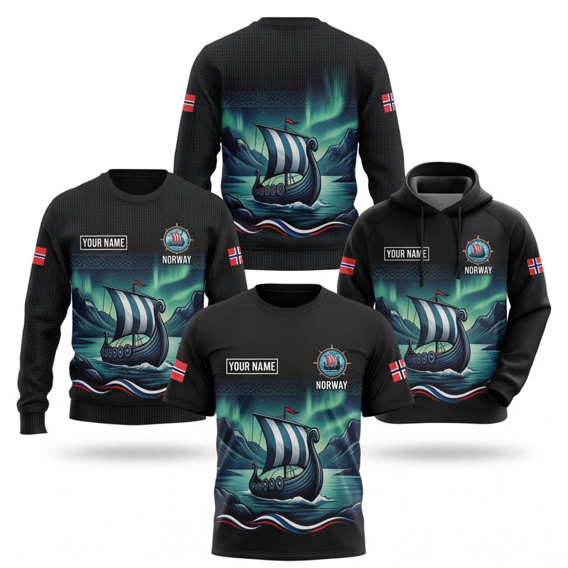 Viking Raven Hoodie - Norse Warrior Raven Hoodie, Black White Viking Style Graphic Pullover