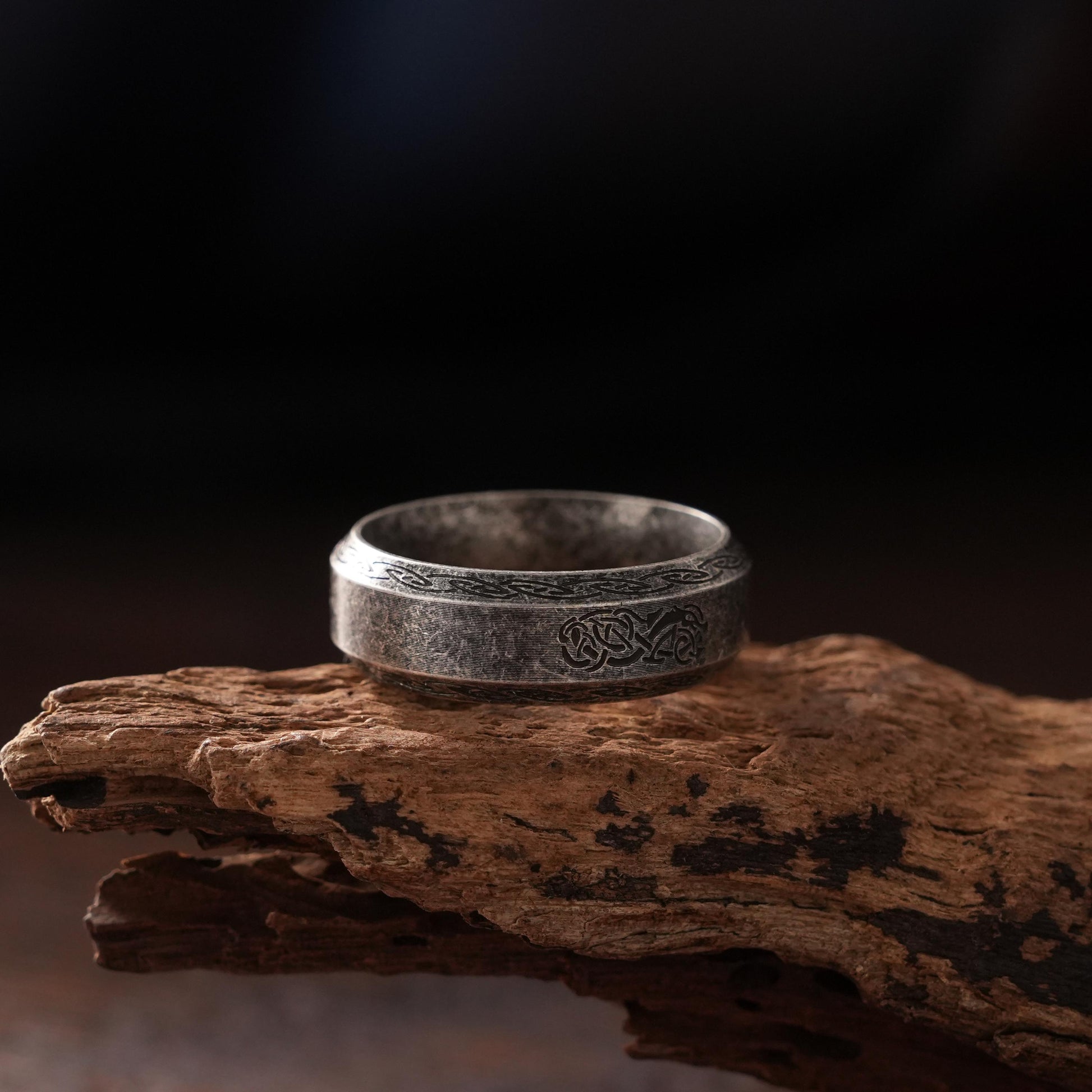 Viking Rune Ring - Nordic Bear Claw Rune Ring - CelticKnot of Wild Courage - Viking Spirit Jewelry