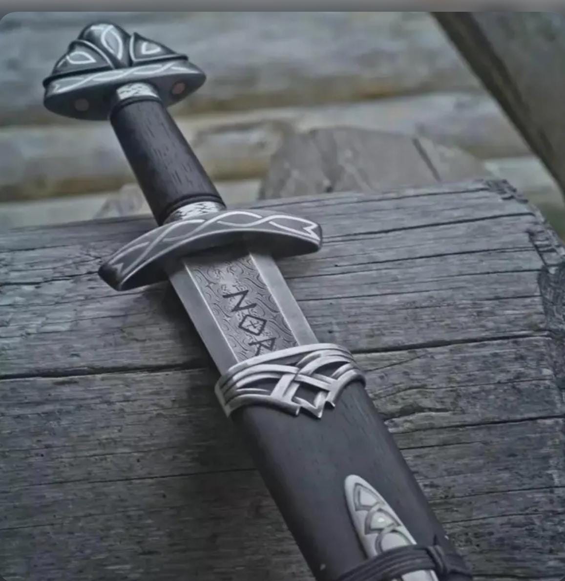Viking Weapon Replica - Hand Forged Northmen Damascus Sword Replica, Authentic Viking Inspired