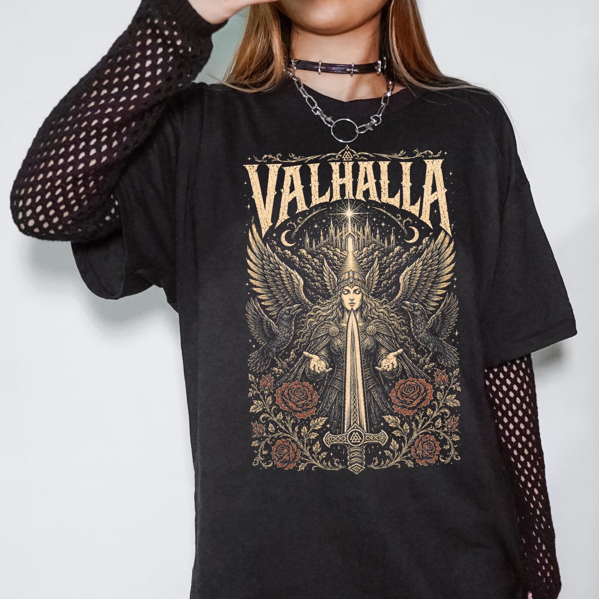 Viking Odin T-Shirt - Viking Sword Valhalla Valkyrie Myth Legend T-Shirt, Nordic Norse Mythology