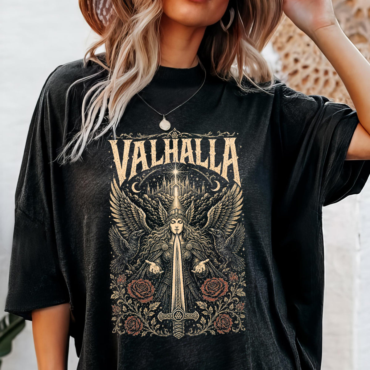 Viking Odin T-Shirt - Viking Sword Valhalla Valkyrie Myth Legend T-Shirt, Nordic Norse Mythology