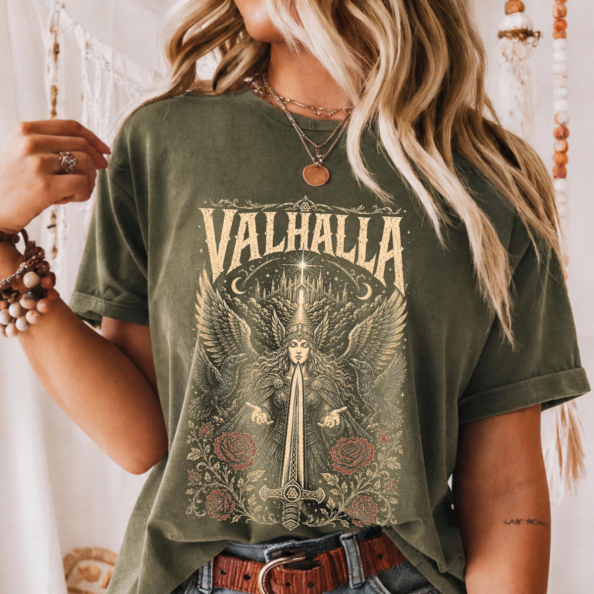 Viking Odin T-Shirt - Viking Sword Valhalla Valkyrie Myth Legend T-Shirt, Nordic Norse Mythology