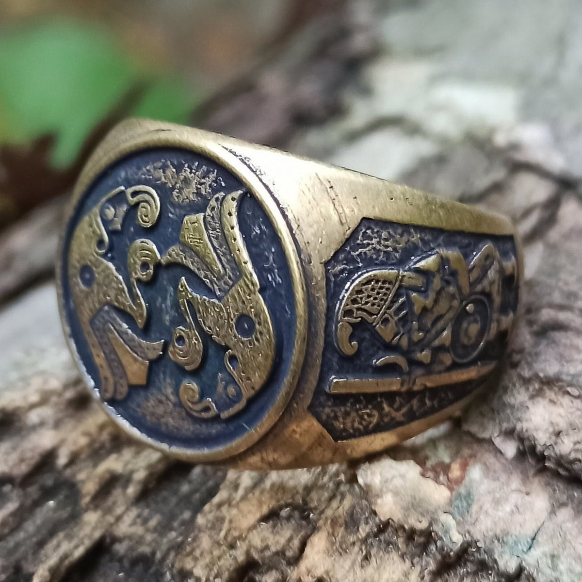 Viking Odin Necklace - Heavy Odin Wolves Viking Bangle Bracelet - 925 Sterling Silver Nordic Amulet