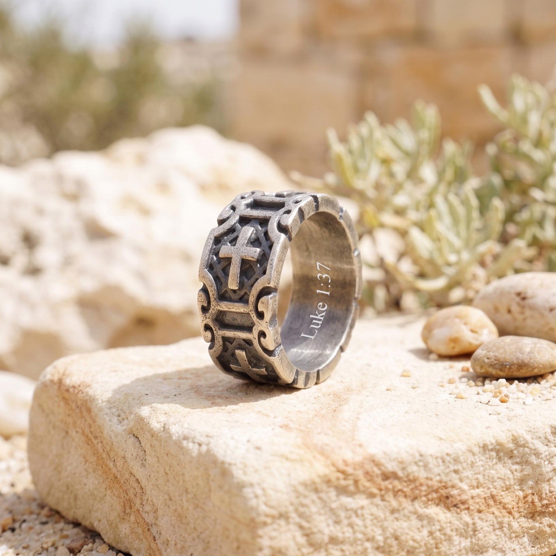 Viking Rune Ring - Personalized Silver Viking Rune Ring for Men, Engraved Norse Fidget Band, Nordic