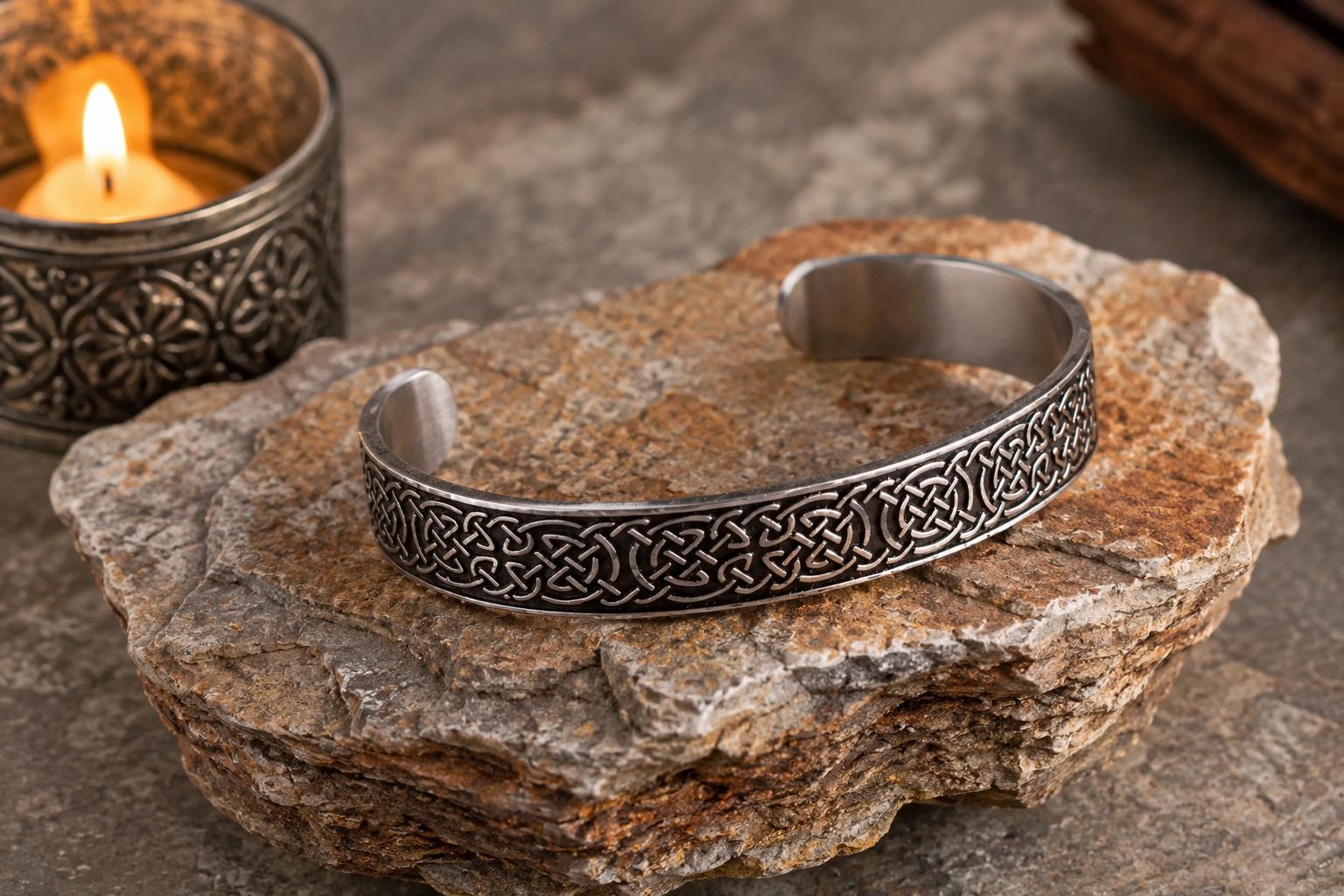 Viking Rune Bracelet - Vintage Viking Rune Bracelet, Norse Rune Mens Cuff – Nordic Bangle Pagan