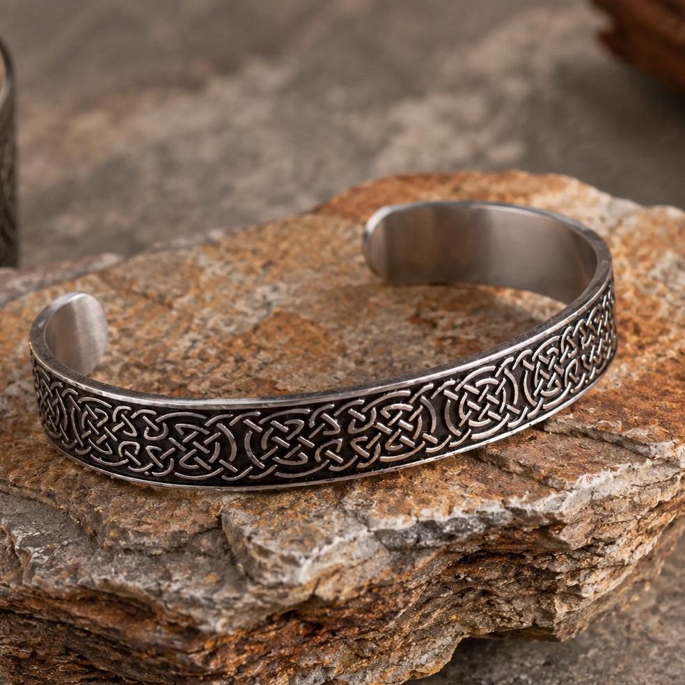Viking Thor's Hammer Bracelet - Oxidised Sterling Silver Men's Cuff Bangle, Viking Rune, Thor's
