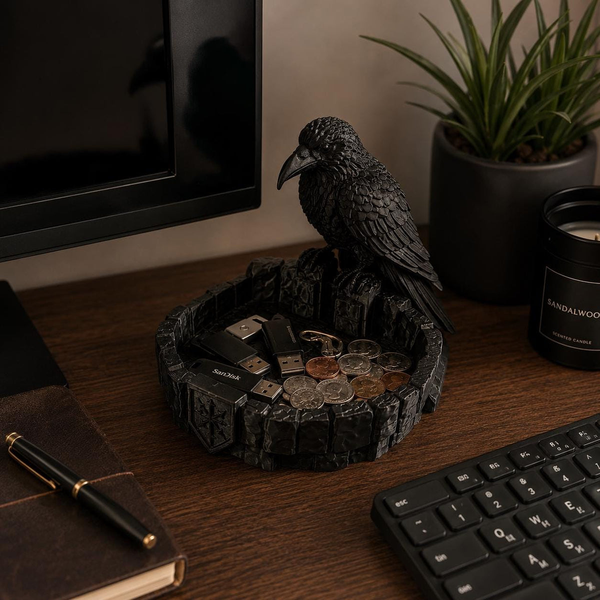 Viking Longship Home Decor - Viking Ship Trinket Tray, Norse Dragon Boat Coin Holder, Desk Organizer
