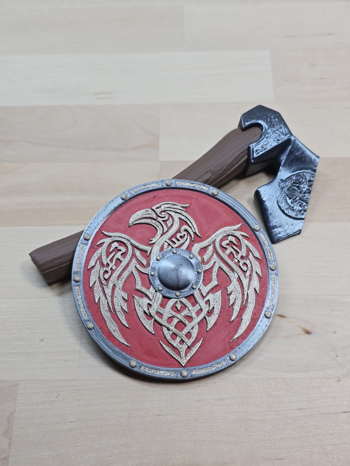 Viking Mug - Viking Axe Handle Beer Mug, Handmade Nordic Warrior Stainless Steel Tankard