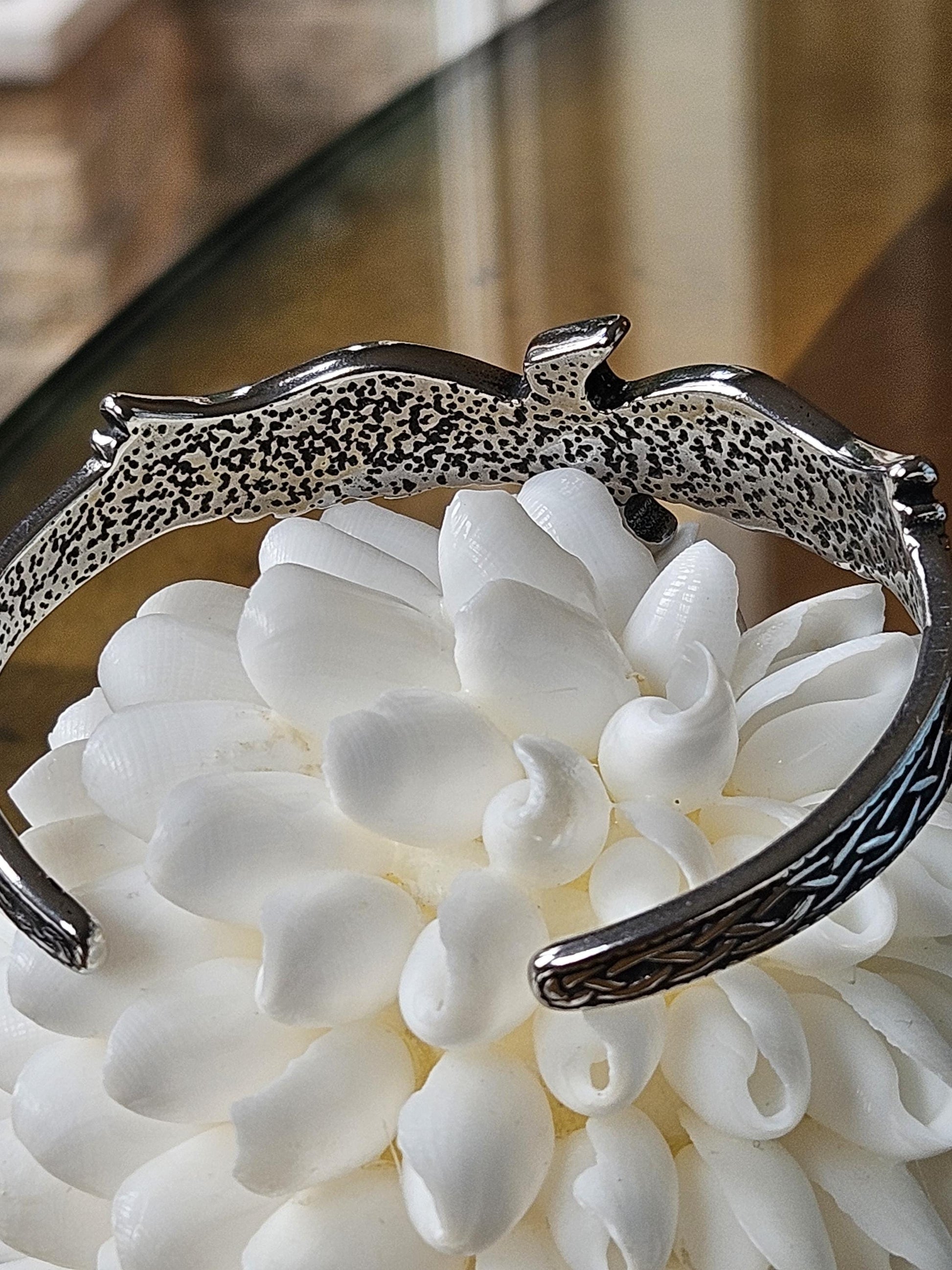 Viking Raven Bracelet - Celtic Raven Stainless Steel Cuff Bracelet, Norse Bracelet, Stainless Steel