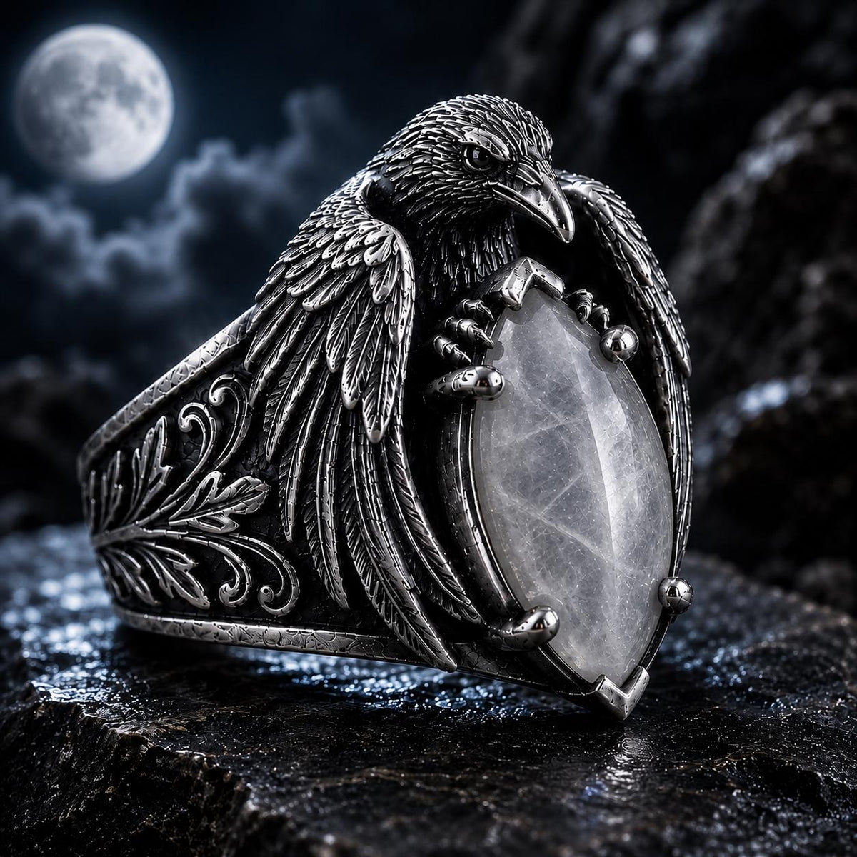 Viking Rune Ring - Viking Gothic Occult Bindrune Shield Intertwined Rune Band Ring, Silver Jewelry