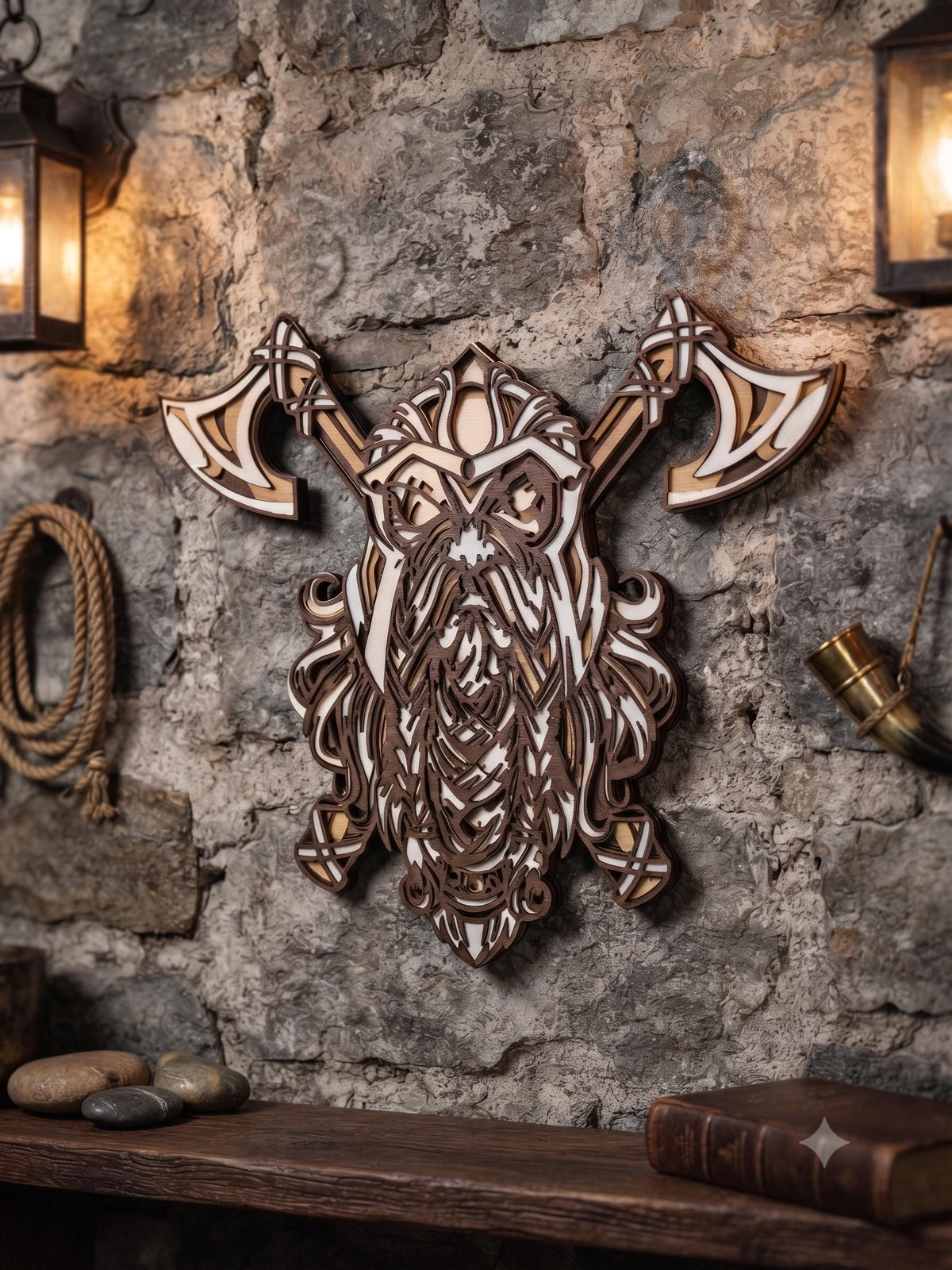 Viking Mug - 3D Printed Viking Warrior Mug – Norse Berserker Tankard, Horned Helmet Desk Organizer