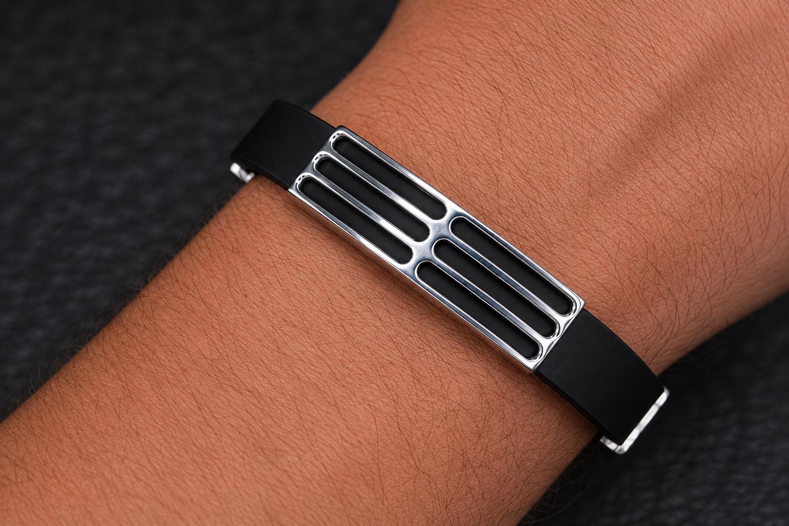 Viking Bracelet - Mens Eagle Bracelet - Sterling Silver Bracelet For Men - Black Leather Viking