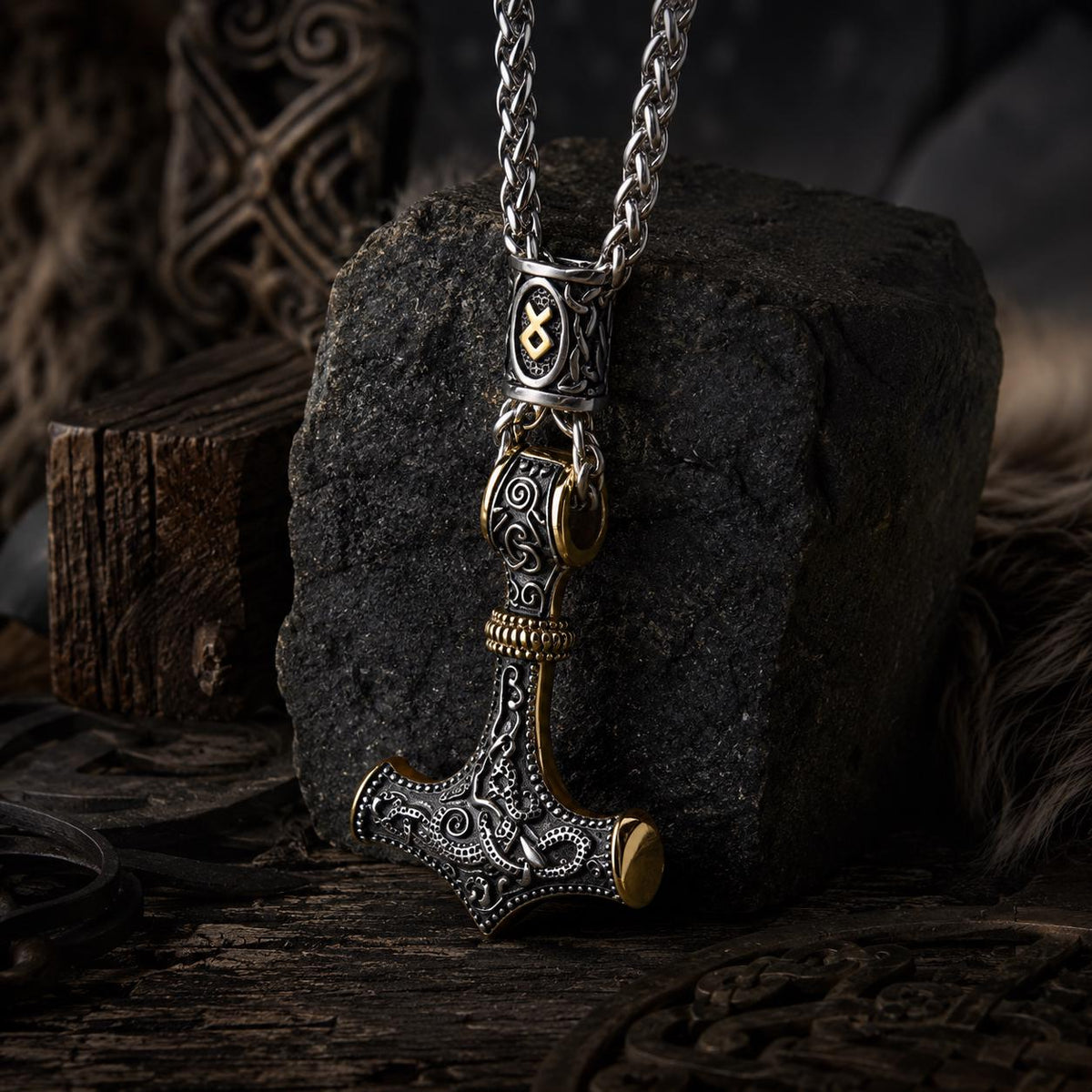 Viking Thor's Hammer Necklace - Thor's Hammer Necklace · Viking Mjolnir Pendant · Norse Rune