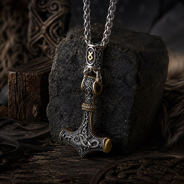 Viking Thor's Hammer Necklace - Thor's Hammer Necklace · Viking Mjolnir Pendant · Norse Rune
