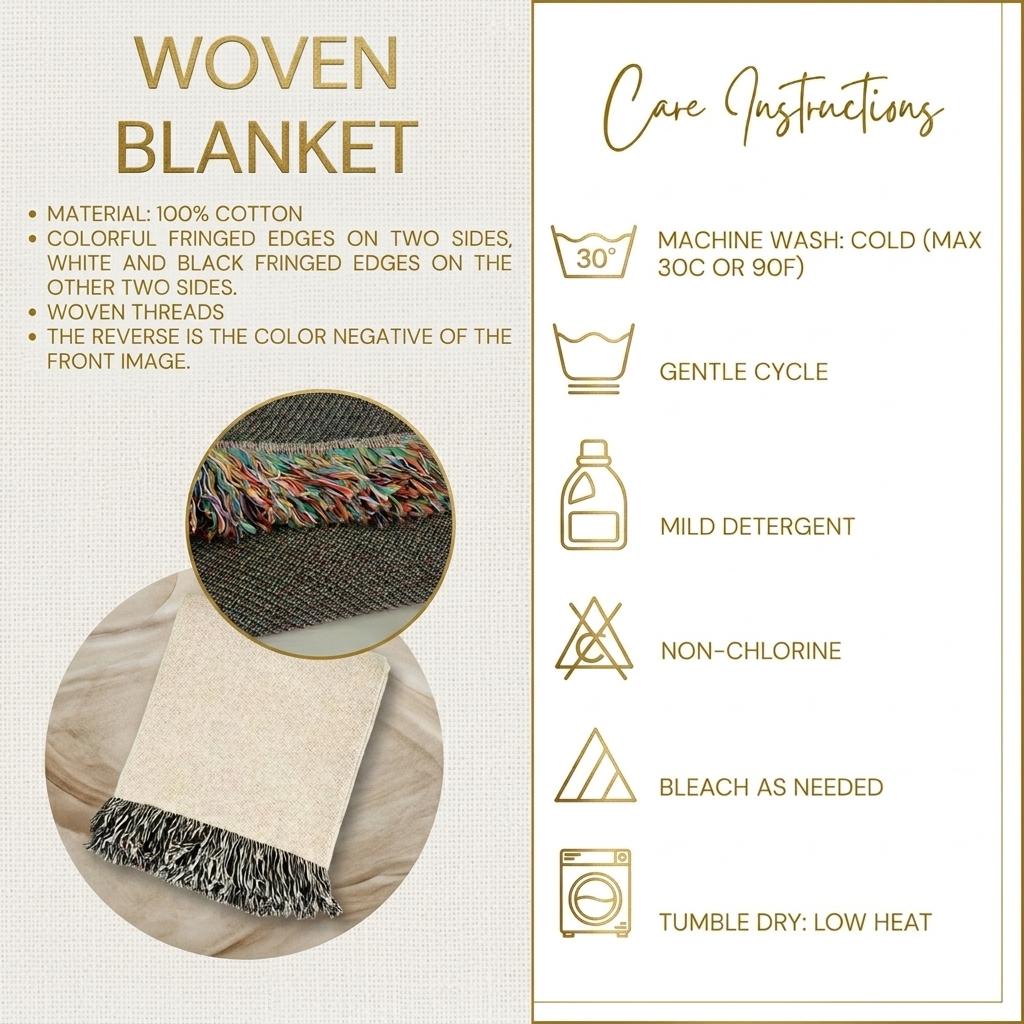Viking Wolf Blanket - Viking Raven Woven Blanket, Norse Warrior Longship Tapestry Throw, Wolf