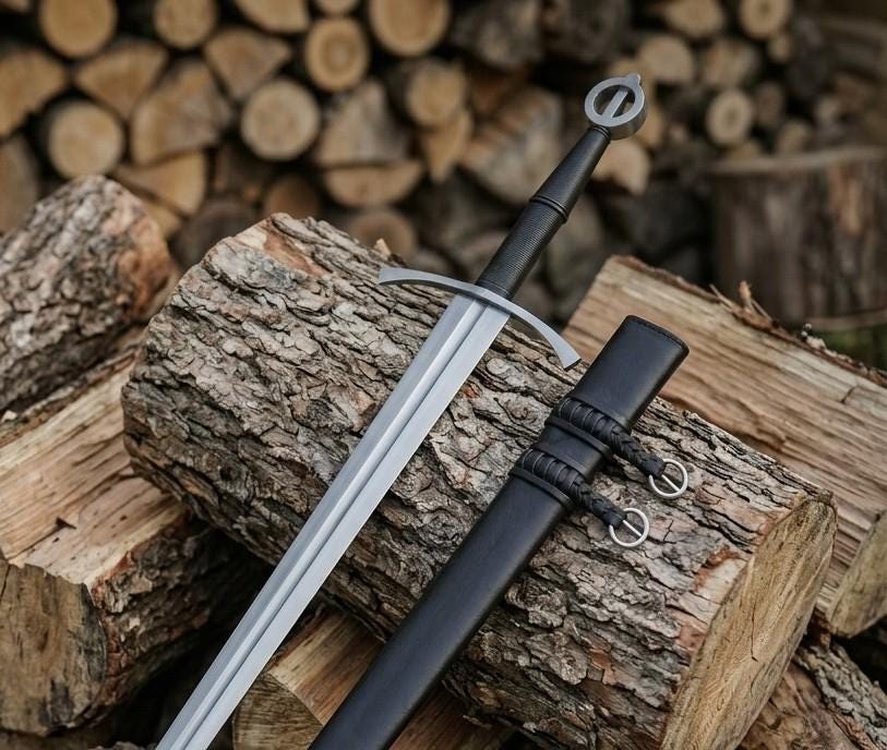 Viking Costume & LARP - Hand Crafted Northmen Damascus Steel Viking Sword, Custom Handmade Blade
