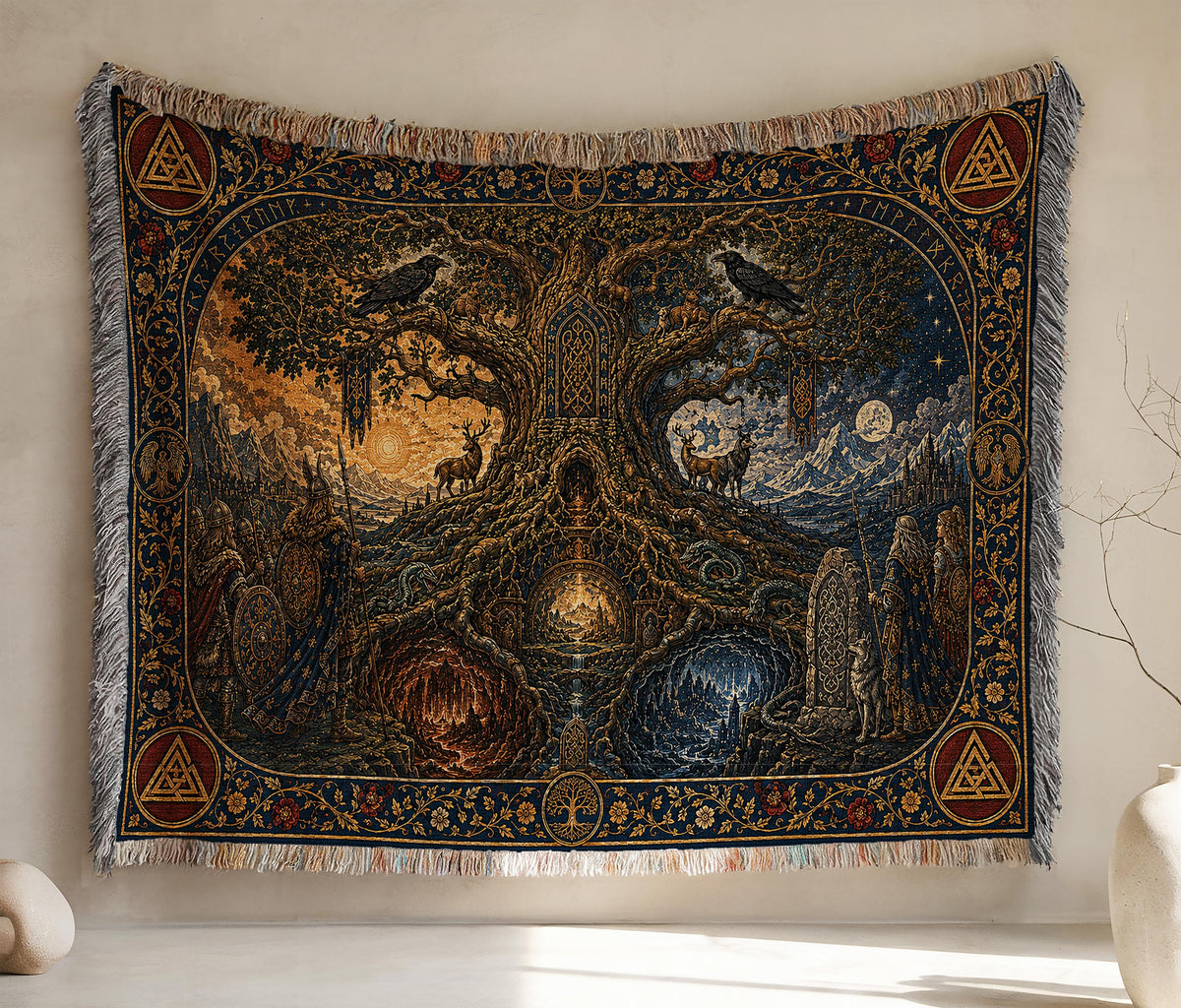 Viking Blanket - Viking Ship Wall Art, Nordic Ship Wall Art, Viking Ship Wall Decor, Viking Ship