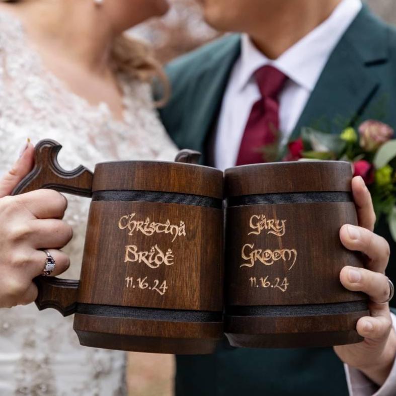 Viking Mug - Groomsmen gifts - wedding best men gifts, Lord wedding mug for him, Wood tankard