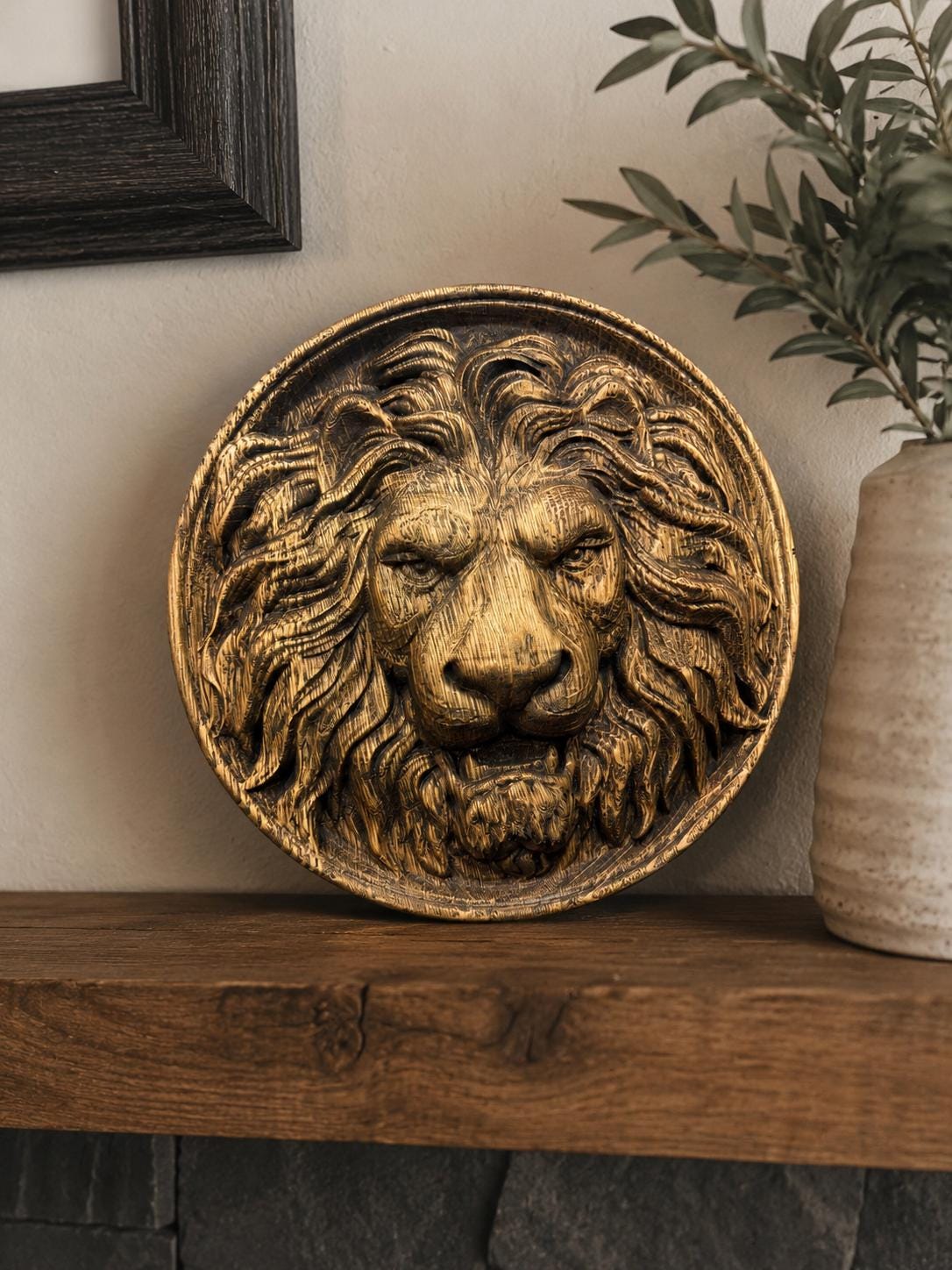 Viking Valknut Home Decor - Hand-Carved Wooden Ouroboros with Valknut, Viking Dragon Wall Decor