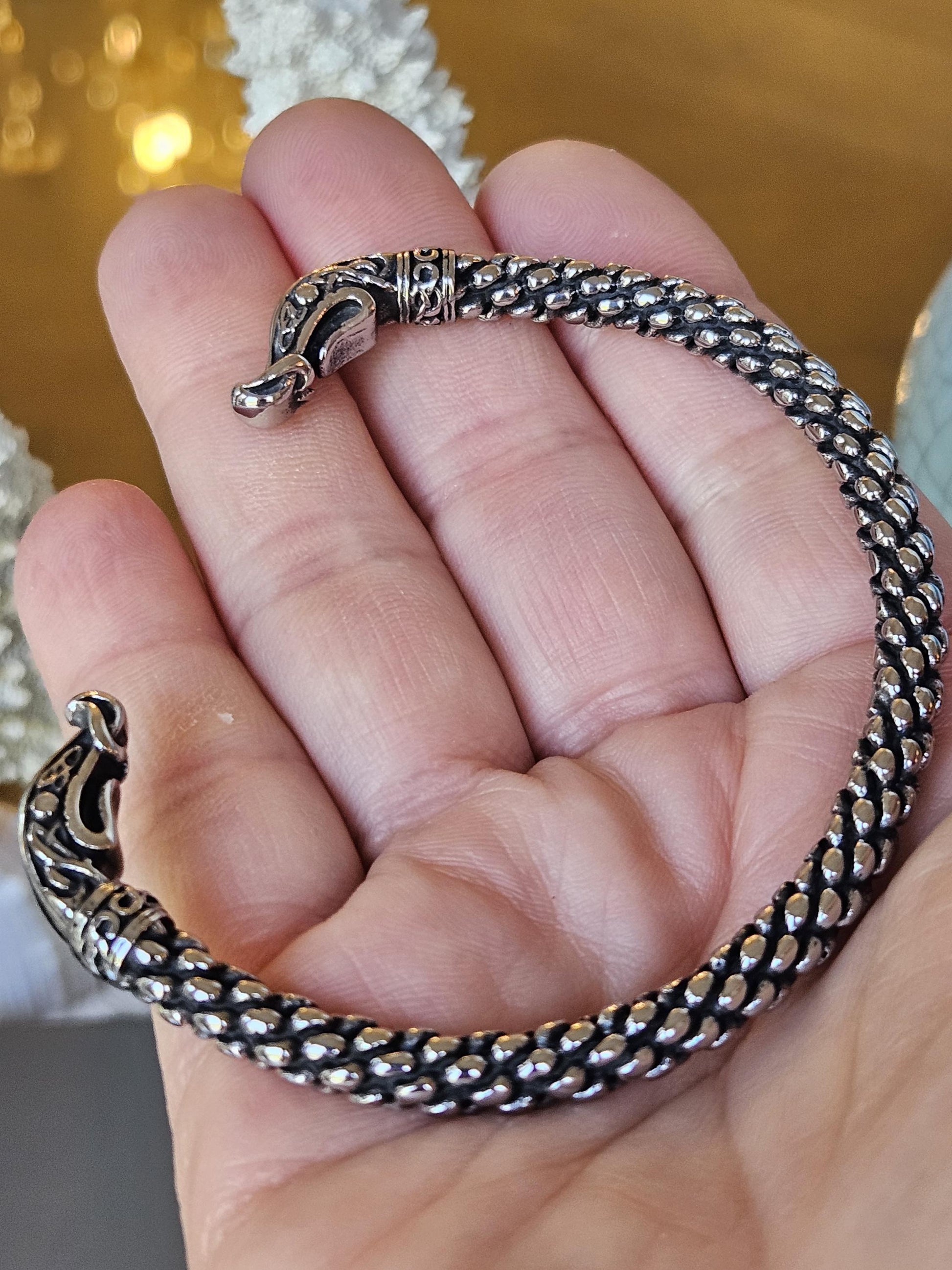 Viking Raven Bracelet - Celtic Raven Stainless Steel Cuff Bracelet, Norse Bracelet, Stainless Steel