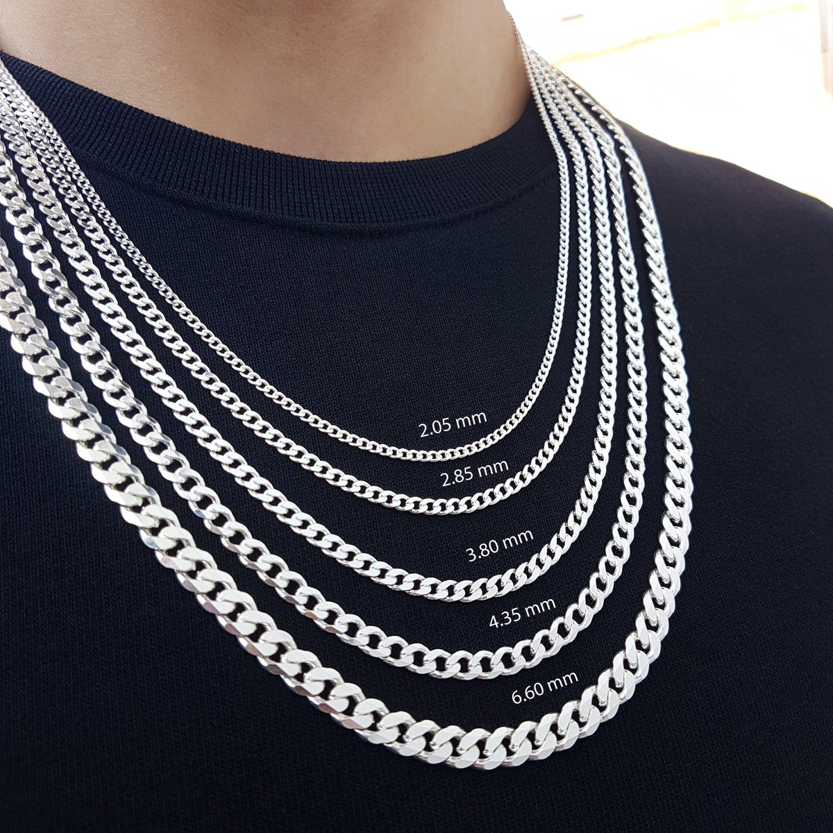 Viking Necklace - Oxidized Silver Square Byzantine Chain Necklace, 925 Sterling Silver Viking