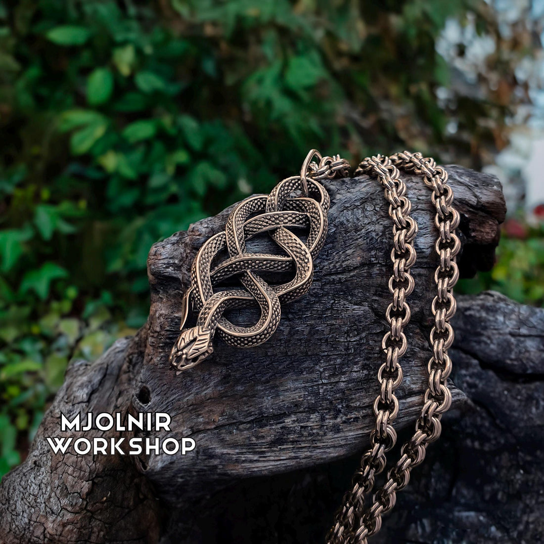 Viking Necklace - Bronze Double-link Viking Chain Necklace - Norse Jewelry